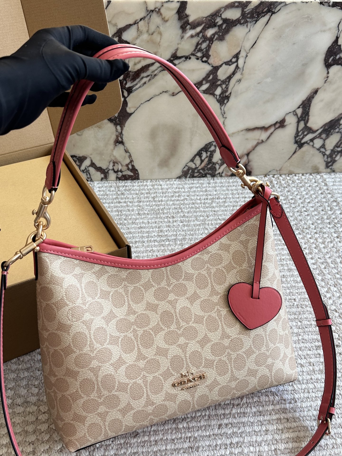 Con caja tamaño: 31*20cm coach nuevo modelo bolso vagabundo laurel realmente hermoso, despreocupado y perezoso fácil de…