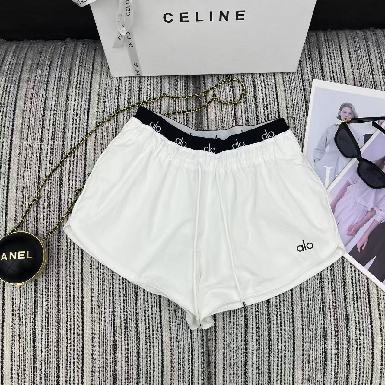 Fashion Recommendation: P391 Original Female Suit with Alo New Letter-Weave Shorts