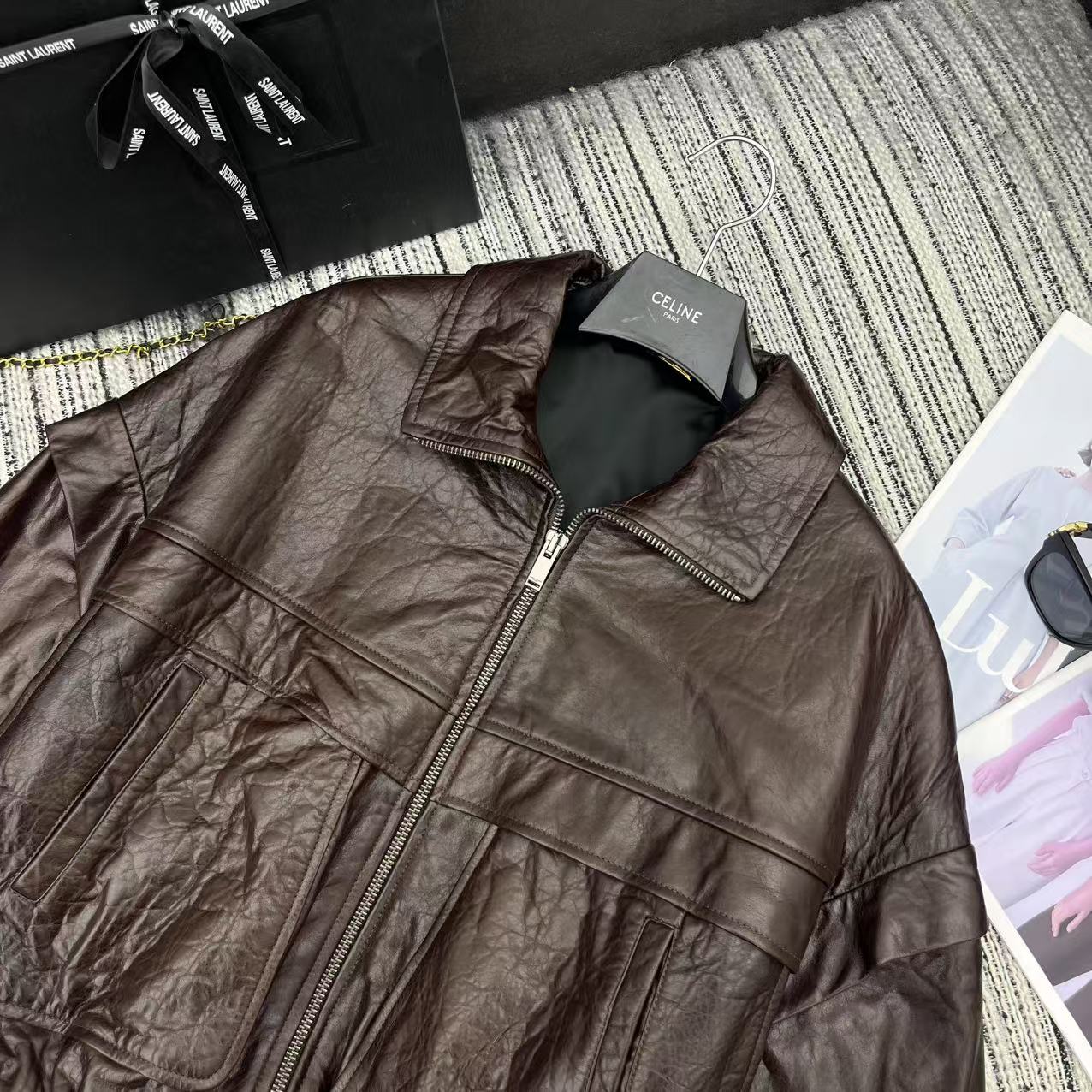 Yves Saint Laurent Vintage Lambskin Leather Jacket - Modern Retro Style 2 i1752911165325 6138 0 1
