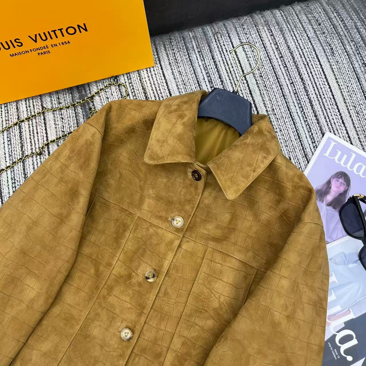 High-Quality 25-Year Autumn/Winter Series Lou* Gator Tweed Jacket with Dust-Proof Bags – 100% Velvet Sheep SML - 图片 2