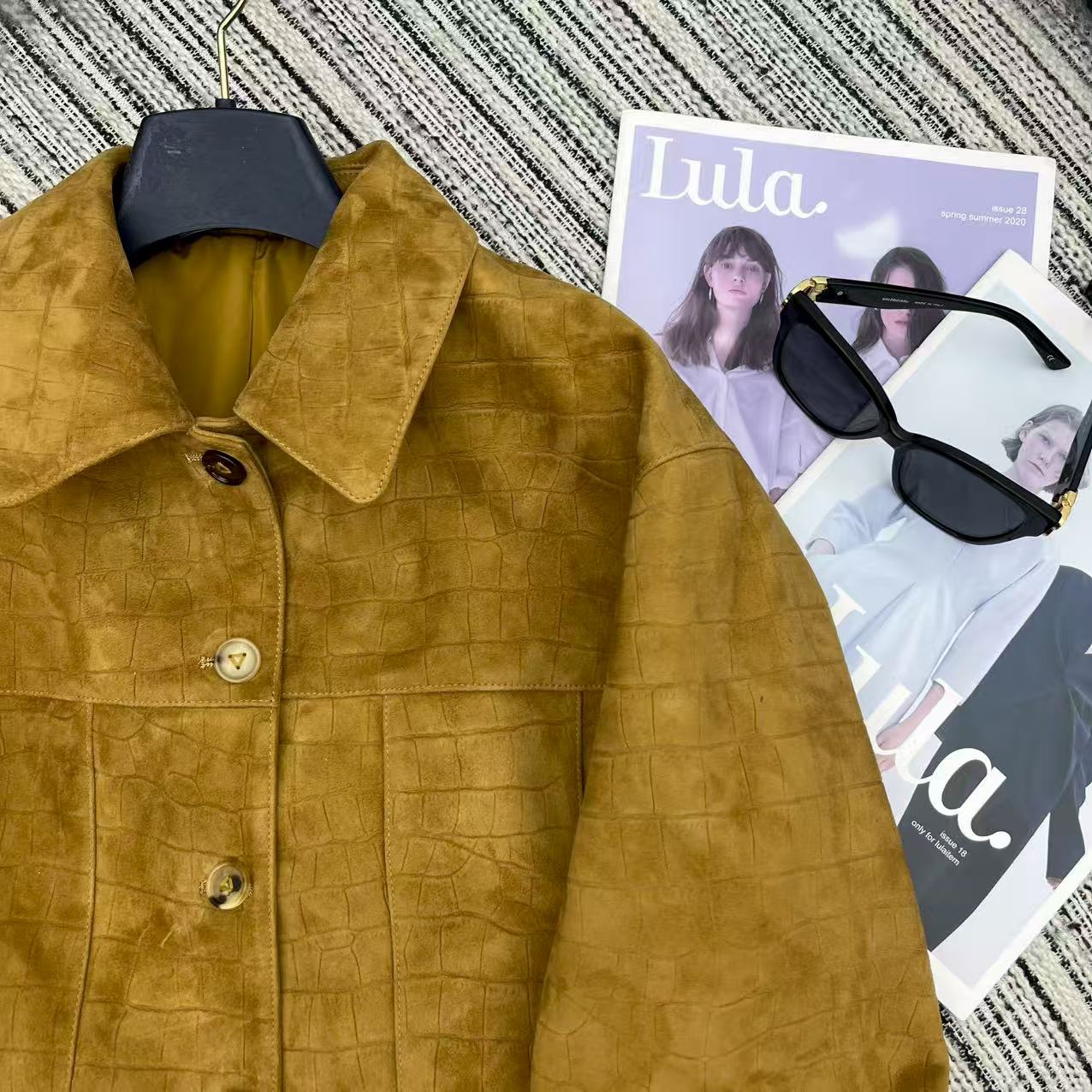 High-Quality 25-Year Autumn/Winter Series Lou* Gator Tweed Jacket with Dust-Proof Bags – 100% Velvet Sheep SML - 图片 4