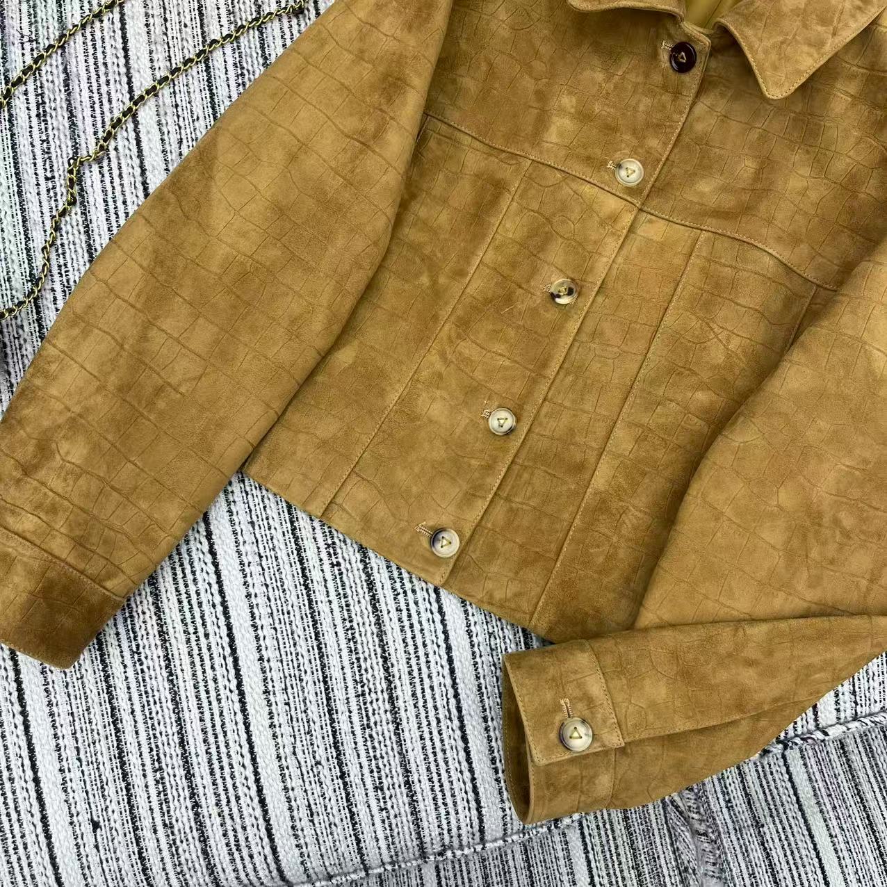 High-Quality 25-Year Autumn/Winter Series Lou* Gator Tweed Jacket with Dust-Proof Bags – 100% Velvet Sheep SML - 图片 5