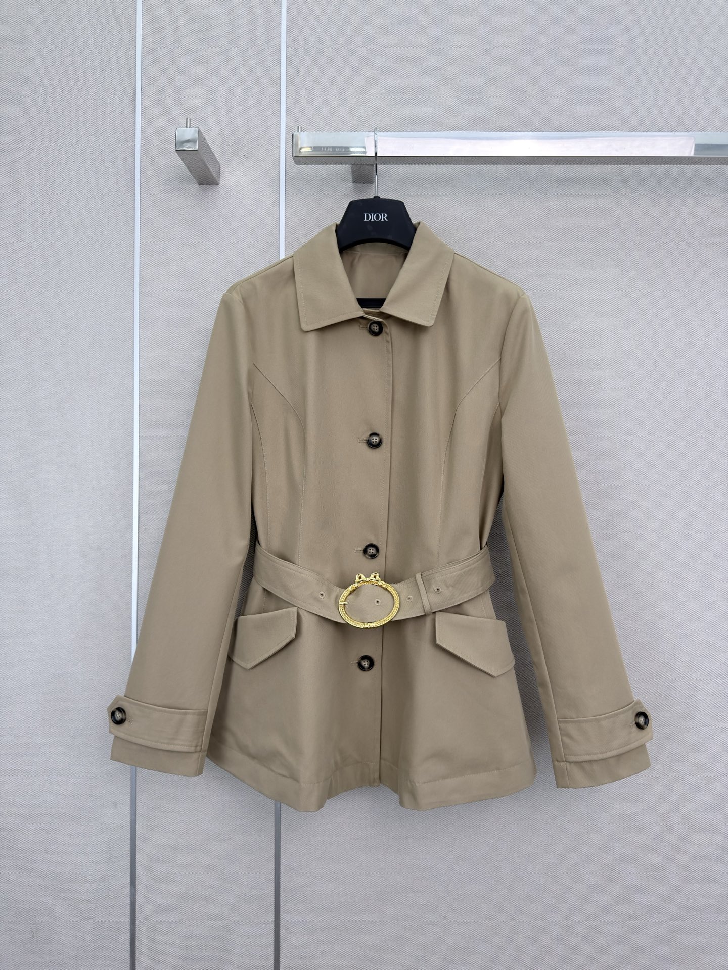 Dior Beige Belted Utility Jacket