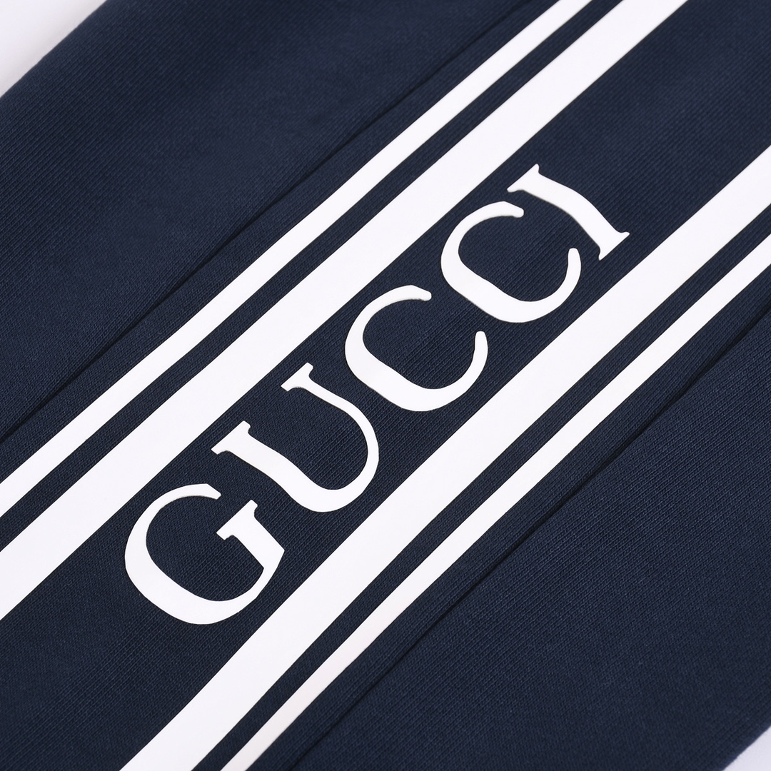 Gucci/古驰 24Fw 条纹字母压胶拉链长裤