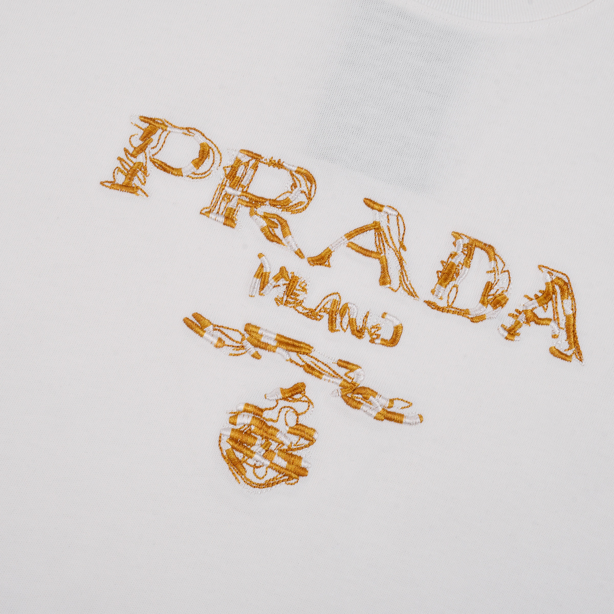 Prada/普拉达 25ss 拼色刺绣字母短袖