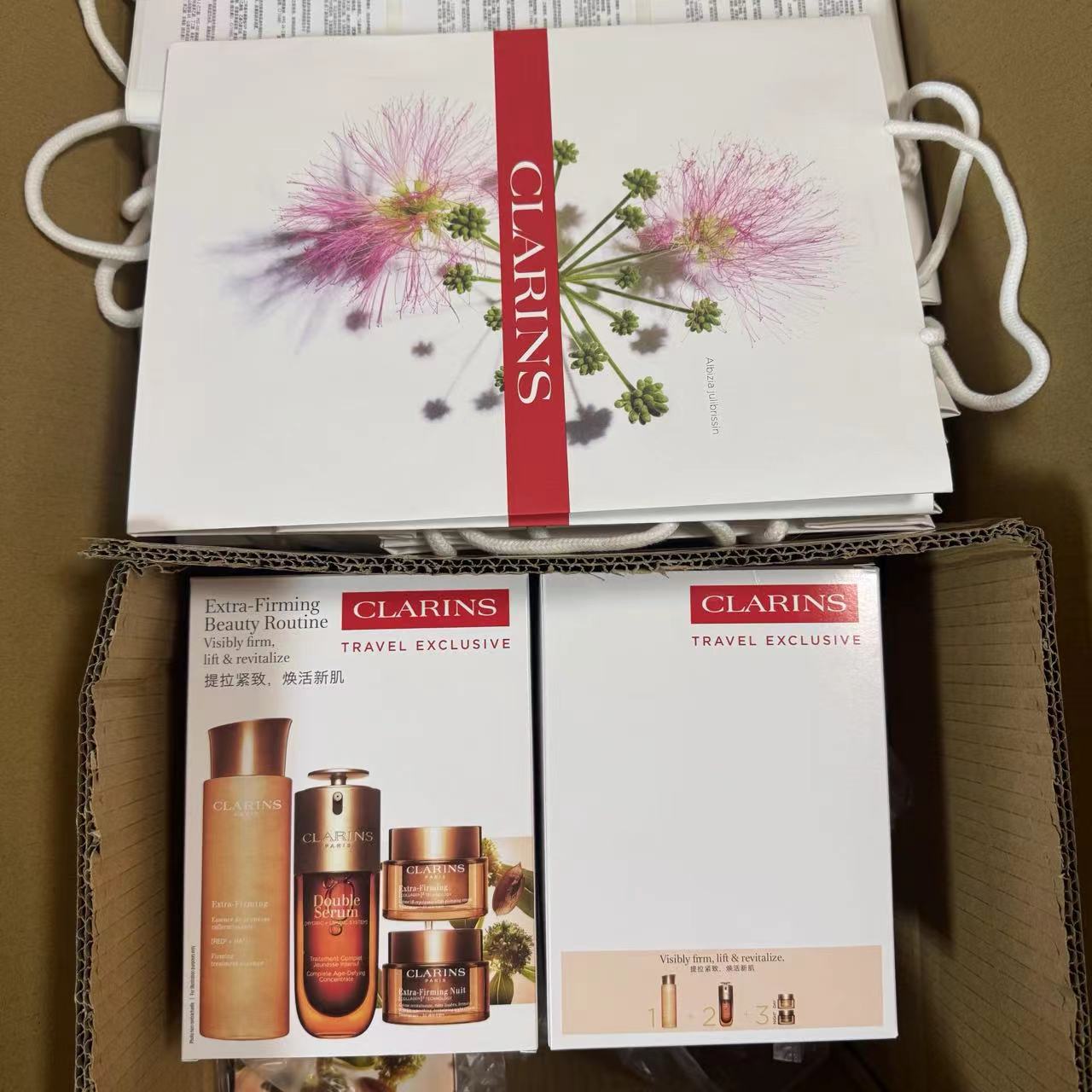 200. New Clarins Double Serum Duo Four-Piece Set / Yue B version 🔜 Mingtong version. High quality❗️🇫🇷Clarins Double …