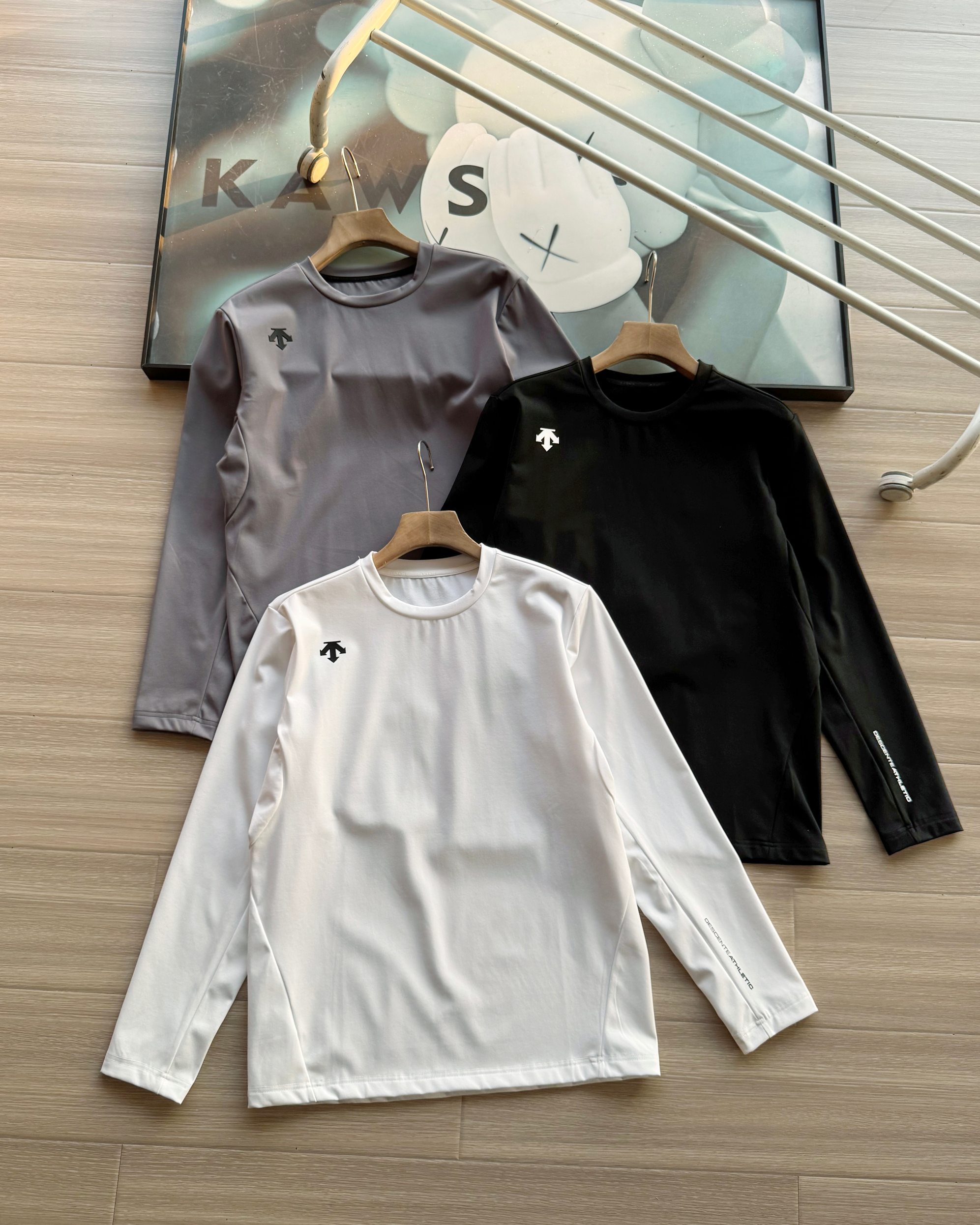 Descente Long Sleeve Athletic Shirt - Moisture Wicking, Quick Dry, Comfortable