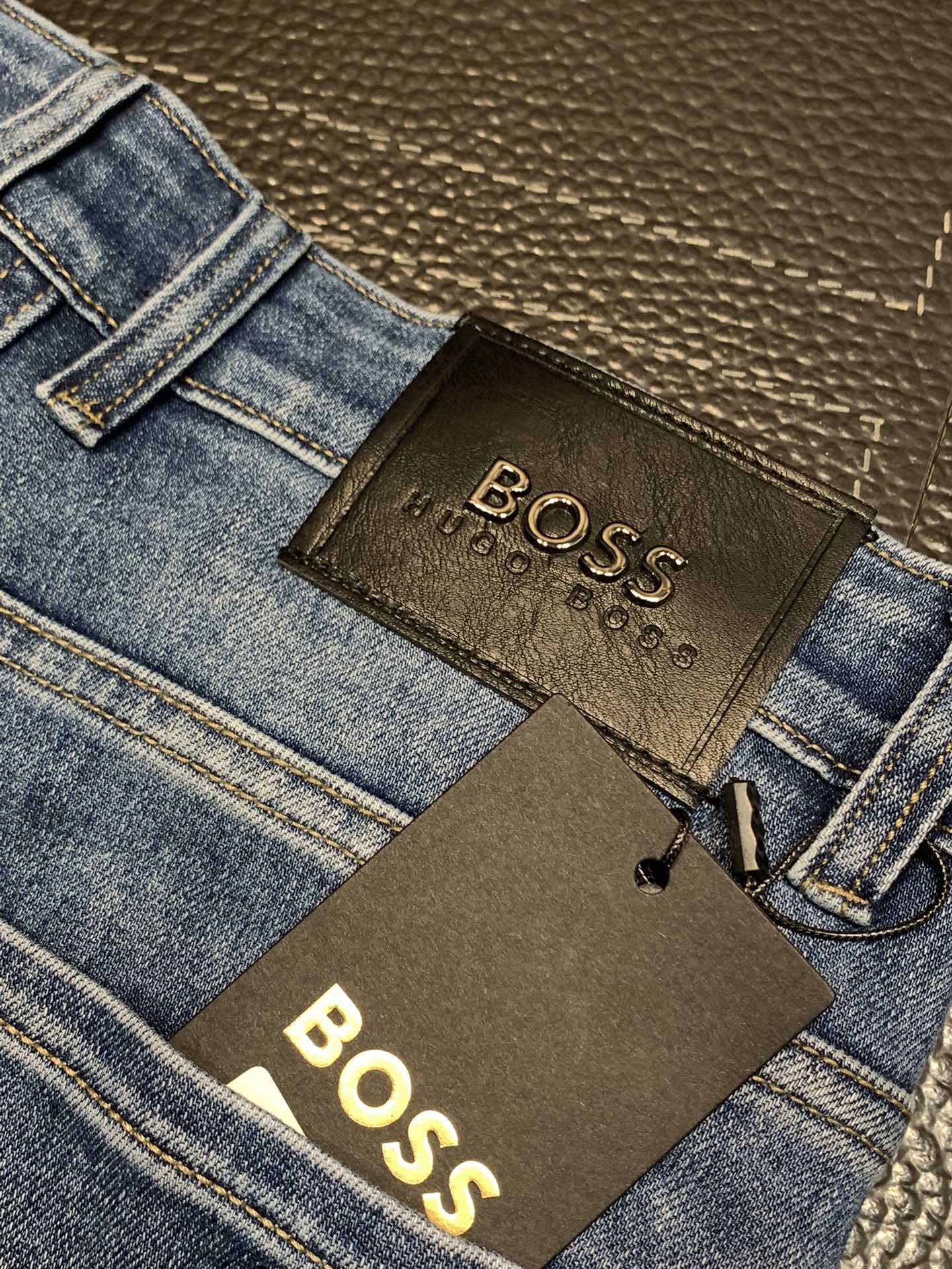 BOSS独家专供新款休闲牛仔裤高端版本专柜定制面料透气舒适度高细节无可挑剔品牌元素设计理念体现高品质手感