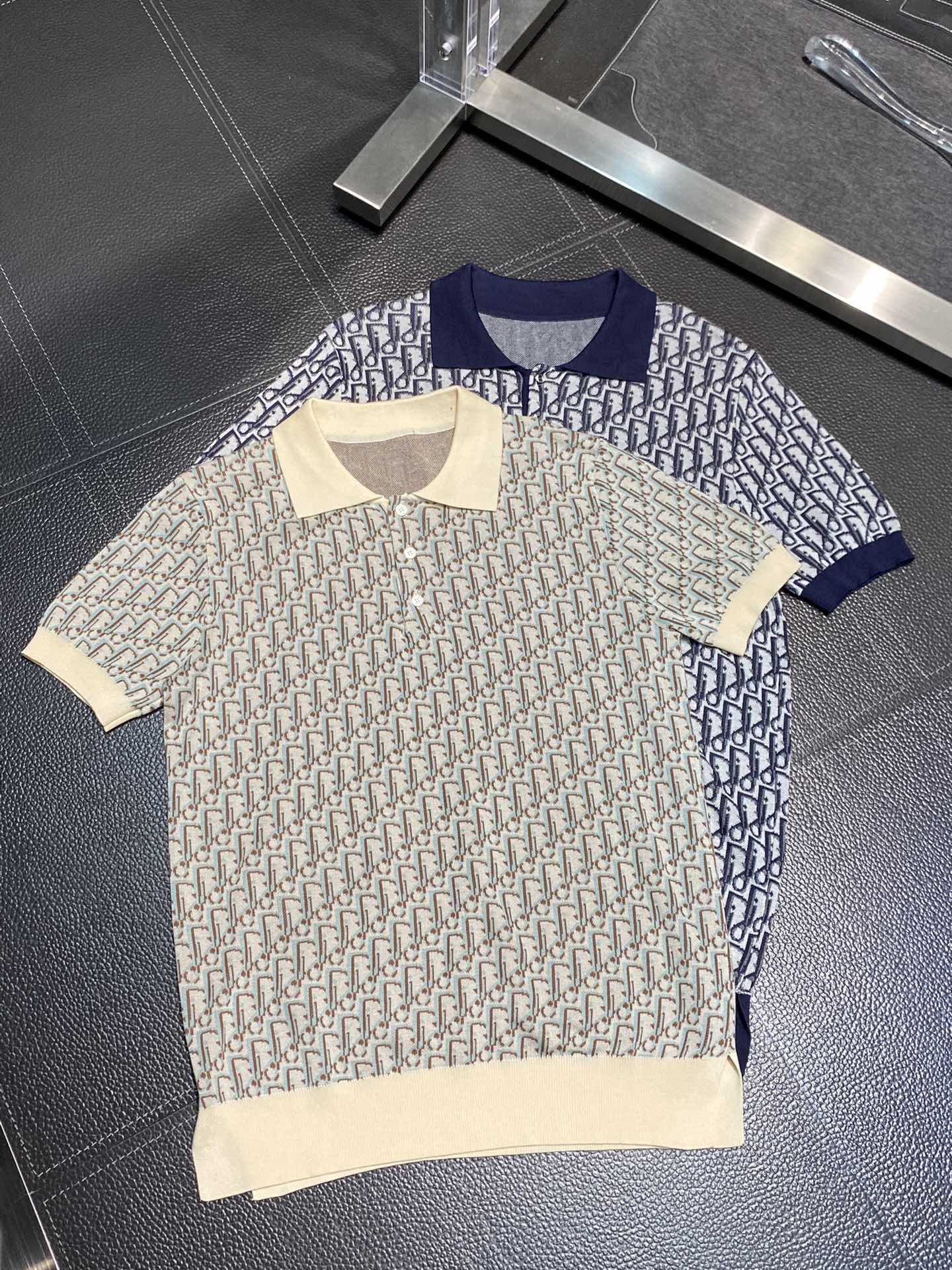 Dior Clothing Polo T-Shirt Men Knitting Fashion Short Sleeve
