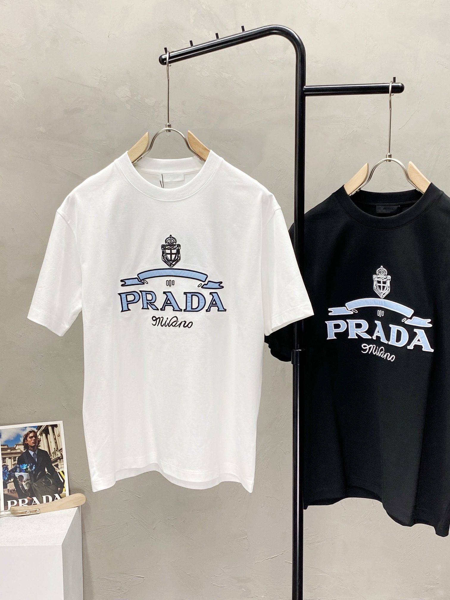  。Prada普拉达💥独家专供新款原单男士休闲短袖 高端  高版本 时尚百搭爆款⚠️⚠️✨✨进口面料 手