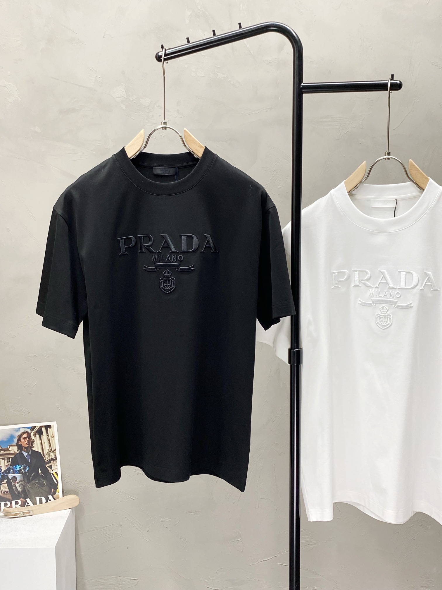  。Prada普拉达💥独家专供新款原单男士休闲短袖 高端  高版本 时尚百搭爆款⚠️⚠️✨✨进口面料 手