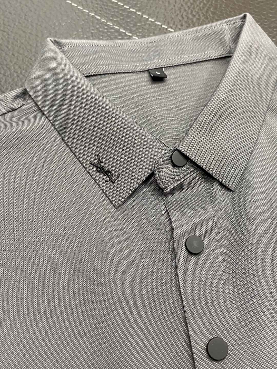    。SAINT LAURENT圣罗兰YSL💥独家专供新款原单男士休闲春夏翻领短袖 高端  高端版本 