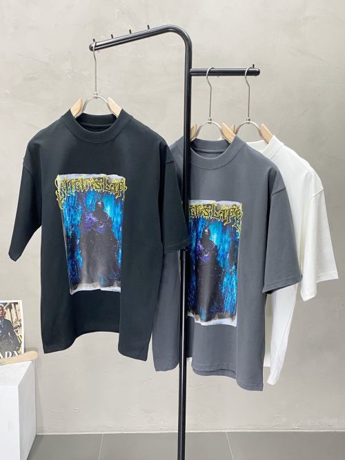 Balenciaga Men's Graphic Print Short Sleeve T-Shirt - Soft & Comfortable 1 Balenciaga Men's Graphic Print Short Sleeve T-Shirt - Soft & Comfortable