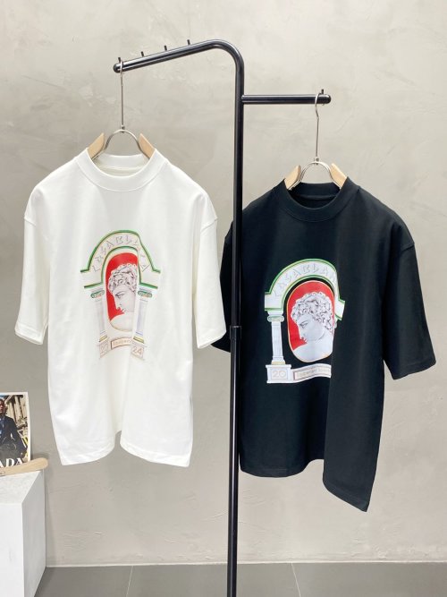 Casa Blance Men's Casual Short Sleeve T-Shirt with Statue Graphic Print 1 Casa Blance Men's Casual Short Sleeve T-Shirt with Statue Graphic Print
