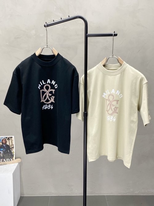 Dolce&Gabbana Men's Milano 1984 Graphic Print Short Sleeve Casual T-Shirt 1 Dolce&Gabbana Men's Milano 1984 Graphic Print Short Sleeve Casual T-Shirt