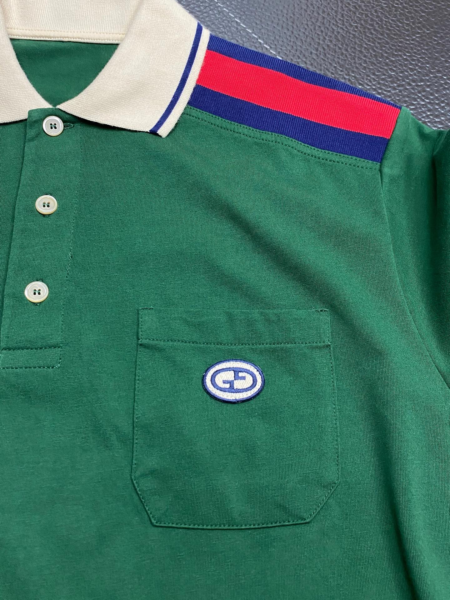  。Gucci古驰💥独家专供新款原单男士休闲翻领短袖 高端  高端版本 时尚百搭爆款⚠️⚠️✨✨进口面料