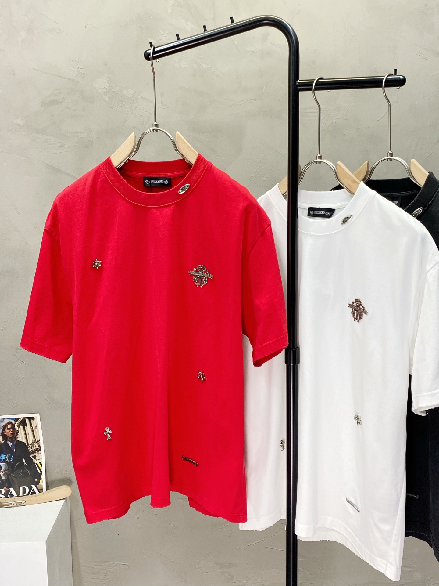 。CHROME HEARTS克罗心💥独家专供新款原单男士休闲春夏短袖 高端  高端版本 时尚百搭爆款⚠️