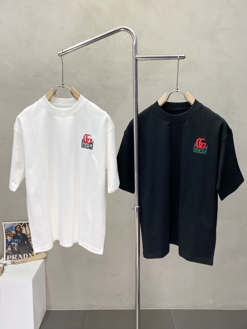 Gucci Men's Embroidered Logo Short Sleeve T-Shirt, Casual Summer Top 1 Gucci Men's Embroidered Logo Short Sleeve T-Shirt, Casual Summer Top