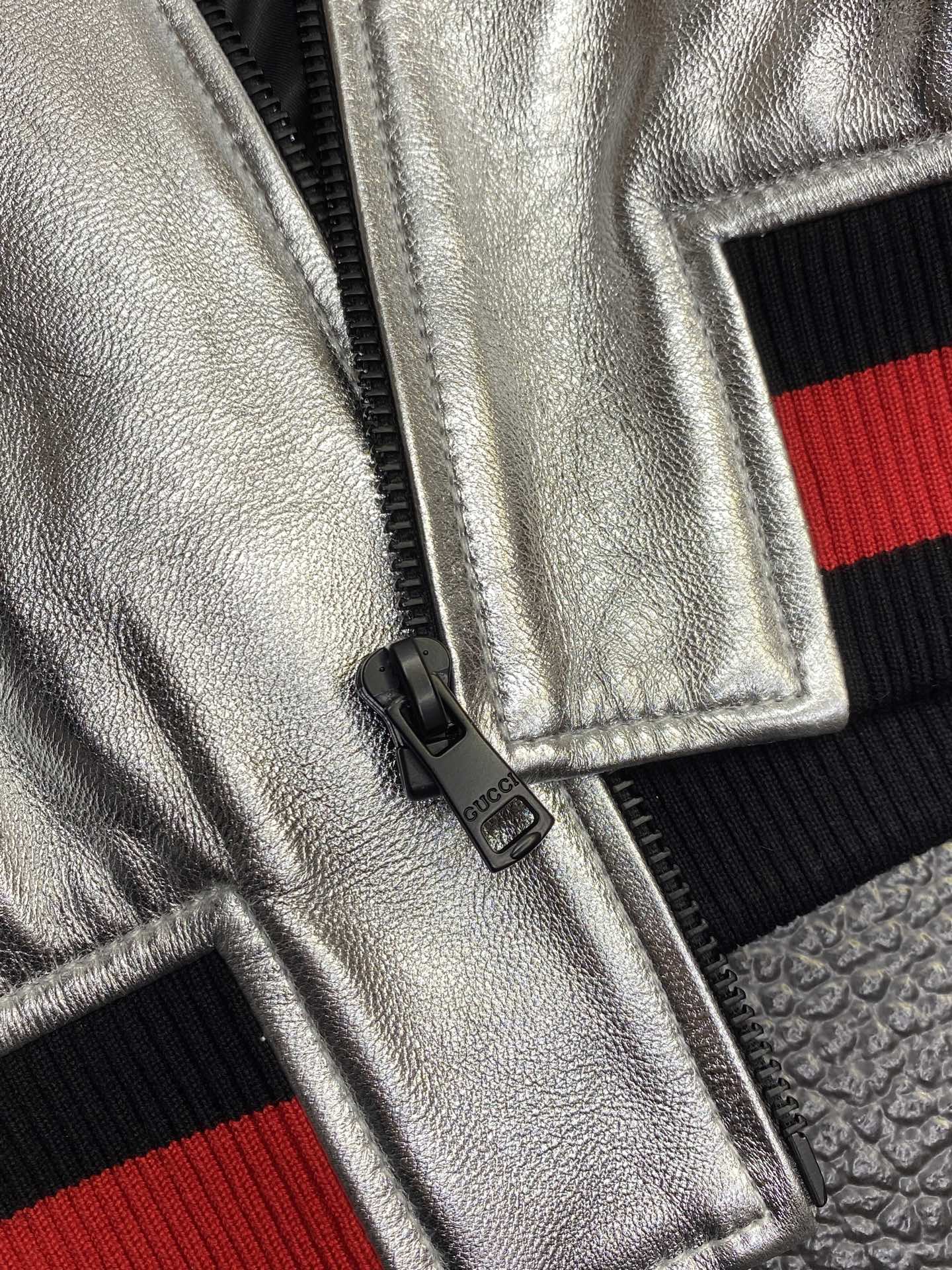 。皮衣- Gucci古驰💥独家专供最新秋冬皮夹克外套 经典设计与颜值爆棚的皮衣 新款银面皮夹克 进口皮面
