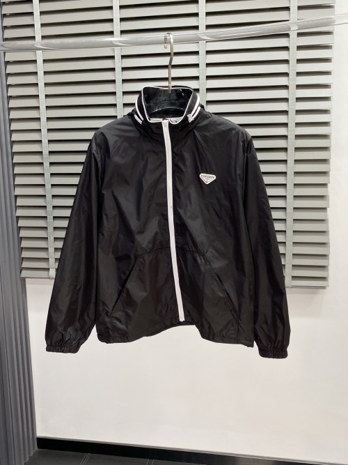 Prada Spring/Summer Black Jacket, Windproof, Classic Design, S-XL Sizes Availabl 1 Prada Spring/Summer Black Jacket, Windproof, Classic Design, S-XL Sizes Availabl