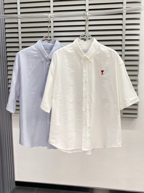 AMI Paris Men's Short Sleeve Button Down Shirt | Soft, Comfortable Fabric 1 AMI Paris Men's Short Sleeve Button Down Shirt | Soft, Comfortable Fabric