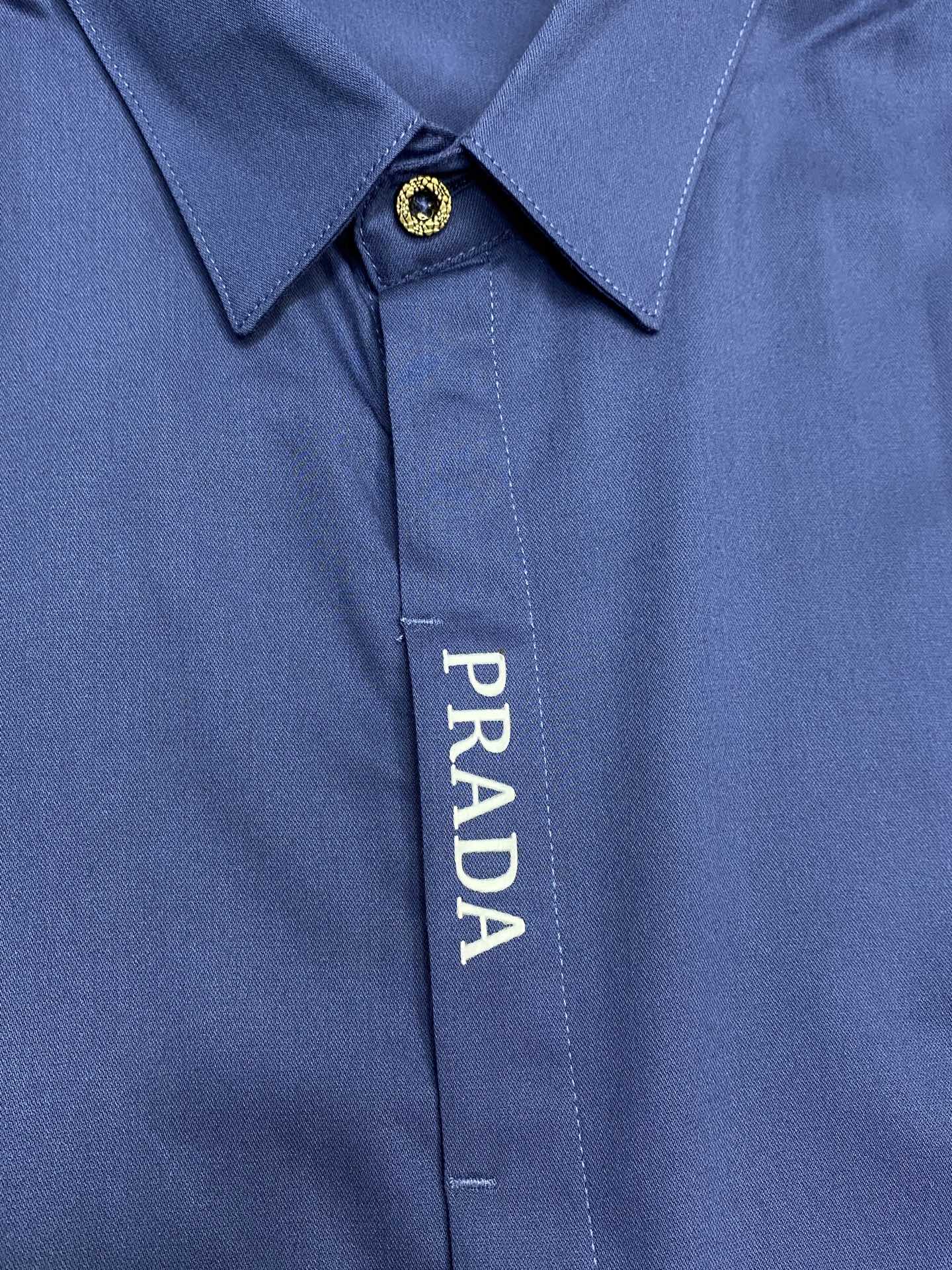 。Prada普拉达💥独家专供新款男士休闲长袖衬衫 高端定制 高端版本 时尚百搭爆款⚠️⚠️✨✨进口面料 