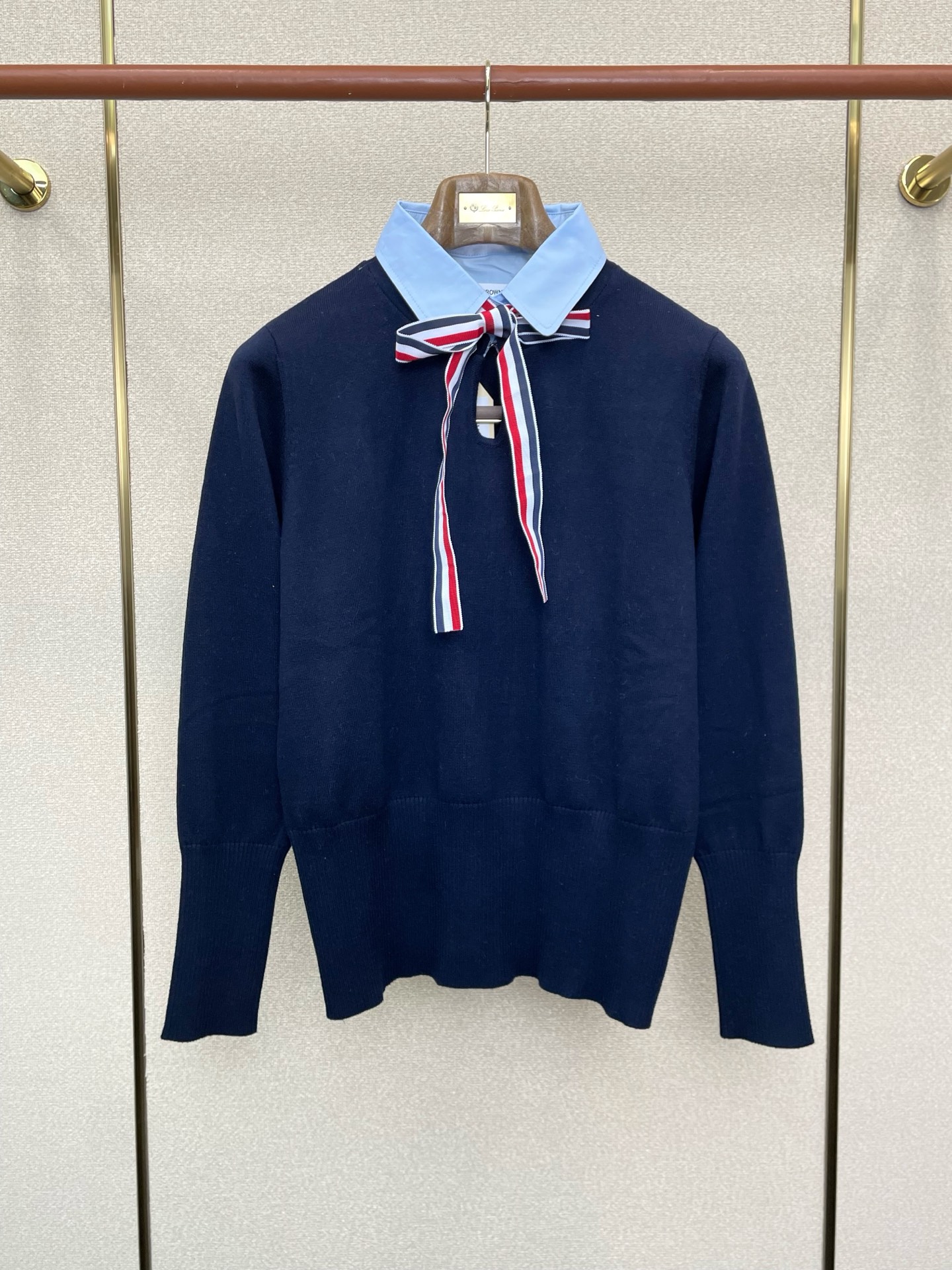 。👚Thom Browne汤姆布朗💥砸锅卖铁都要上的新款新款原单女士休闲毛衣 翻领拼色长袖毛衣 高端定制