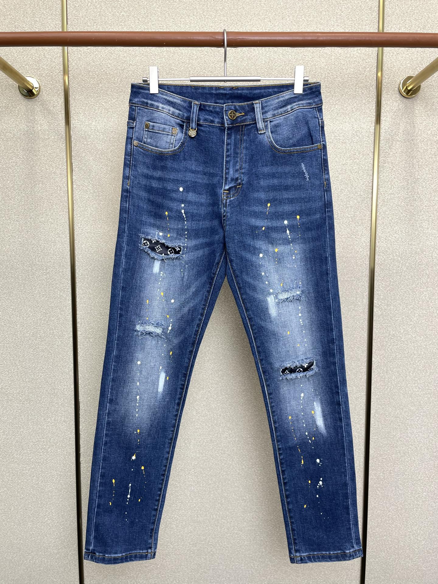 支持跨年售后！。Louis Vuitton路易威登💥独家专供新款休闲牛仔裤👖高端版本！专柜定制面料 透气