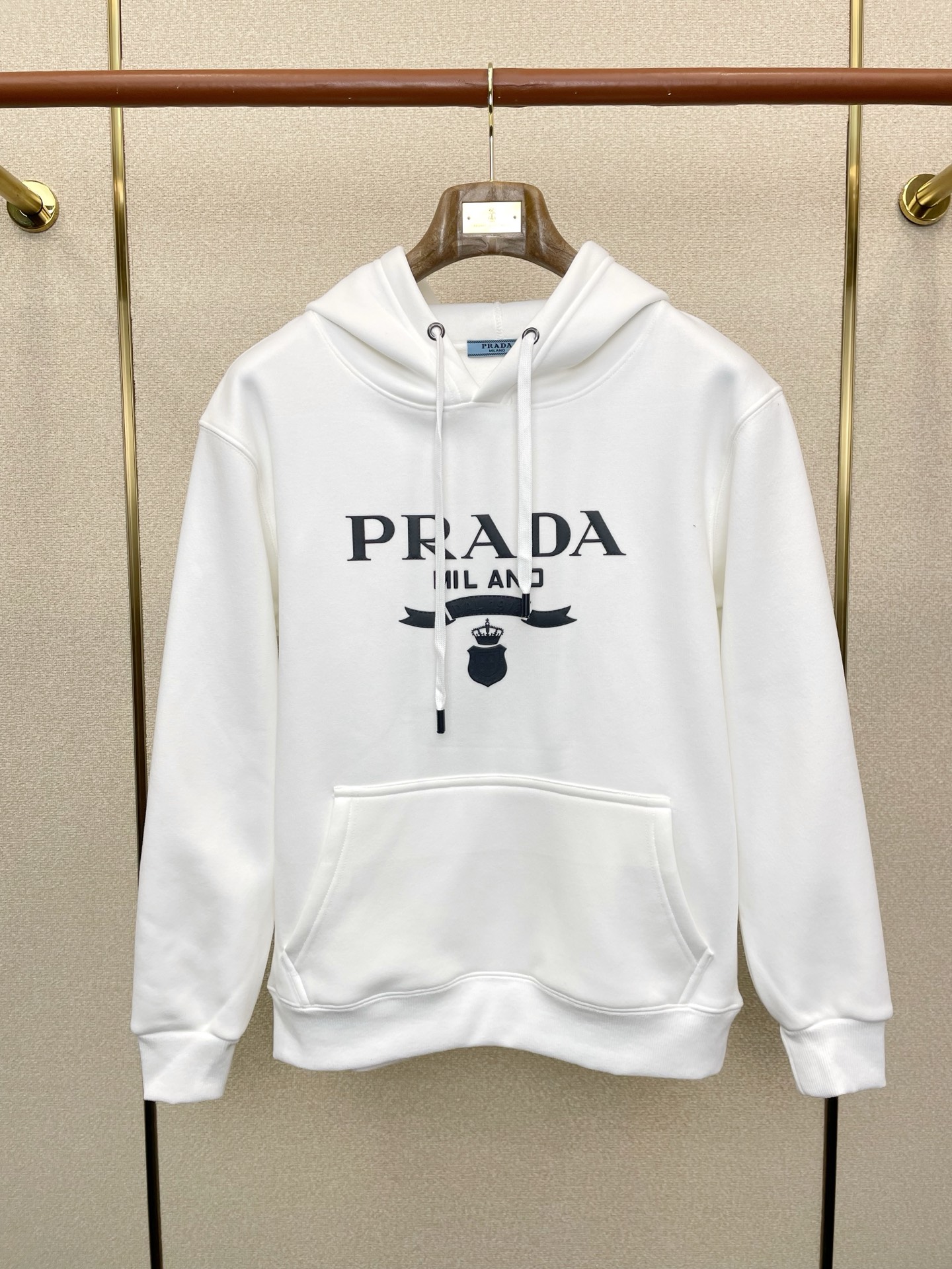 支持跨年售后！。Prada普拉达💥独家专供新款原单男士休闲连帽加绒卫衣 高端定制 高端版本 时尚百搭爆款