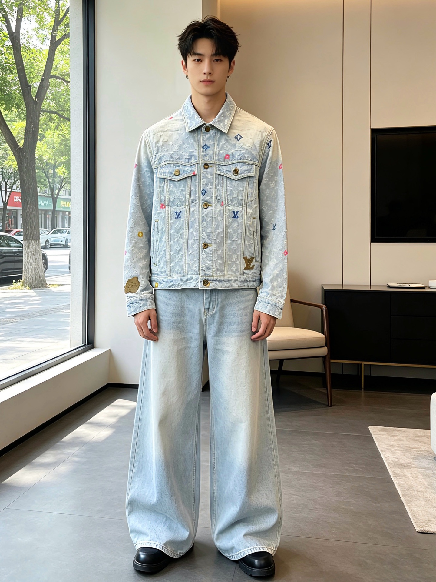 NO:776206,.Louis Vuitton Louis Vuitton exclusively provides new original men's casual denim jackets. Breathable and comfortable. High-end customization. High version. Fashionable and versatile imported fabrics. Super soft and delicate feel. Skin-friendly and comfortable to wear. High-end boutique. The upper body is finely made by the factory. It is a must-have item for men. Complete with three standards. Size 46-52,,louis vuitton,louis vuitton,jackets & coats,19860909.Louis Vuitton路易威登独家专供新款原单男士休闲牛仔外套 透气舒适 高端定制 高版本 时尚百搭爆款进口面料 手感超柔软细腻 穿着亲肤舒适 高端精品 代工厂精细做上身非常赞 男士必备单品 三标齐全 码数46-52,,louis vuitton,louis vuitton,jackets & coats,,Men's clothing