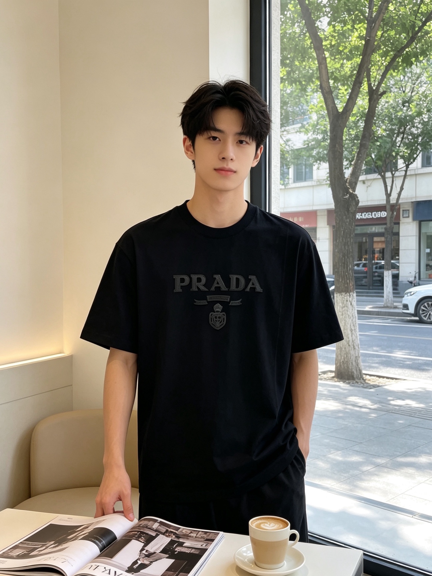 。Prada普拉达💥砸锅卖铁都要上的新款新款原单男士休闲短袖 高端定制 高端版本 时尚百搭爆款⚠️⚠️✨