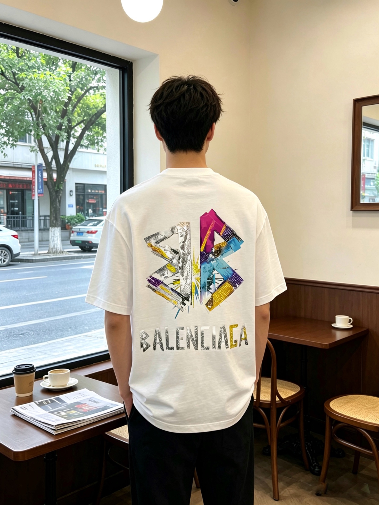。Balenciaga巴黎世家💥砸锅卖铁都要上的新款新款原单男士休闲短袖 高端定制 高端版本 时尚百搭爆