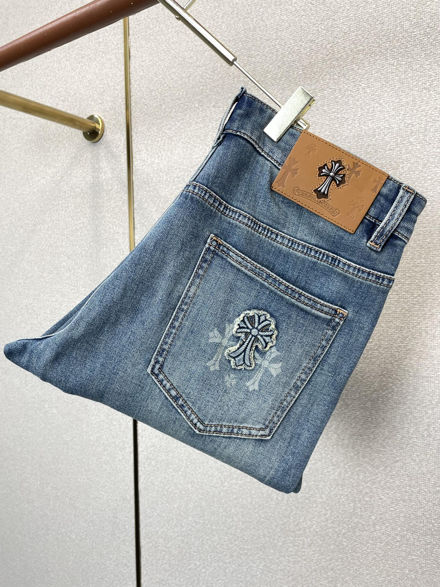 。Chrome hearts克罗心💥砸锅卖铁都要上的新款新款牛仔裤 高端版本！专柜定制面料 透气舒适度高