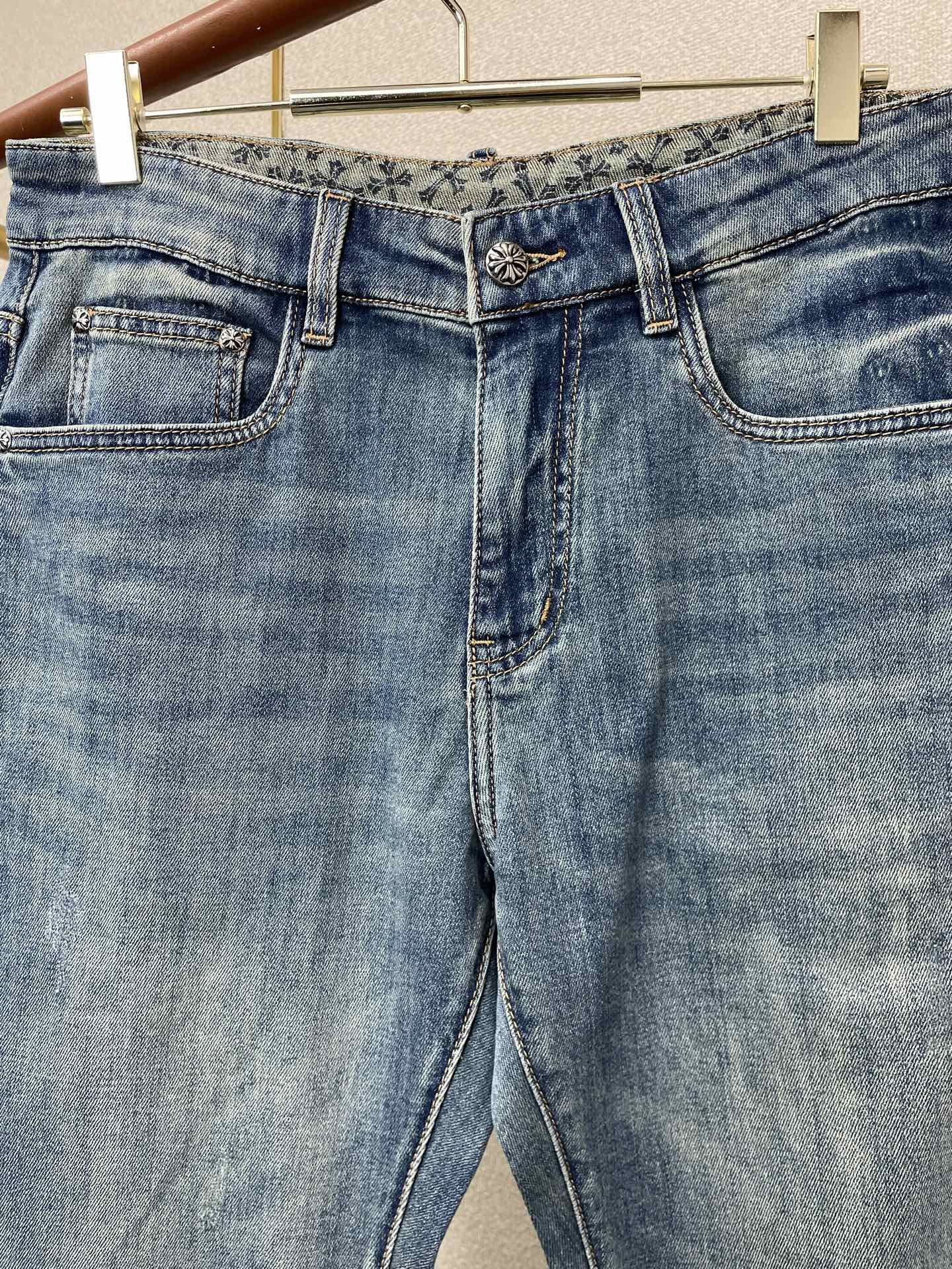 。Chrome hearts克罗心💥砸锅卖铁都要上的新款新款牛仔裤 高端版本！专柜定制面料 透气舒适度高