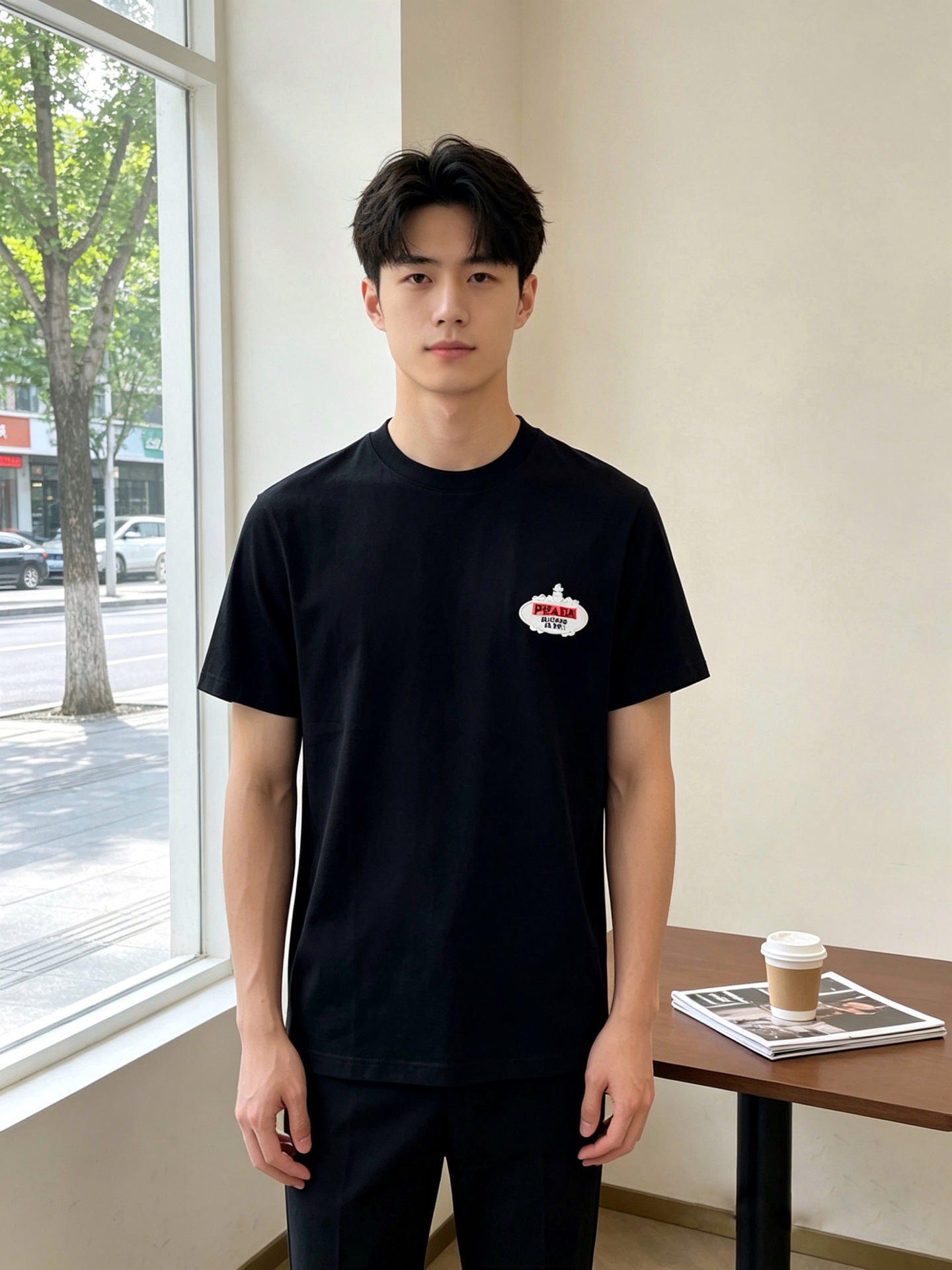 。Prada普拉达💥砸锅卖铁都要上的新款新款原单男士休闲短袖 高端定制 高端版本 时尚百搭爆款⚠️⚠️✨