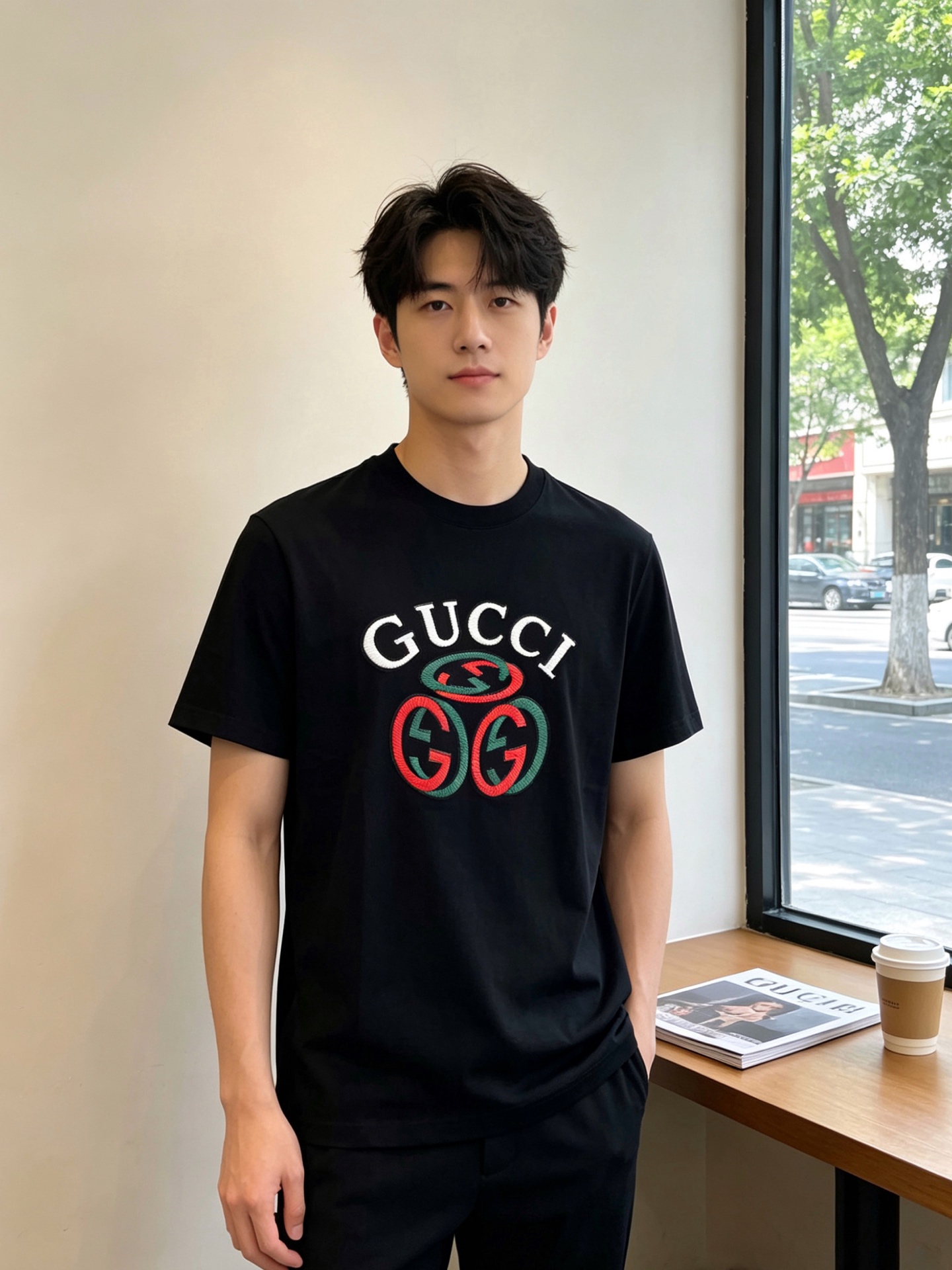 。Gucci古驰💥砸锅卖铁都要上的新款新款原单男士休闲短袖 高端定制 高端版本 时尚百搭爆款⚠️⚠️✨✨