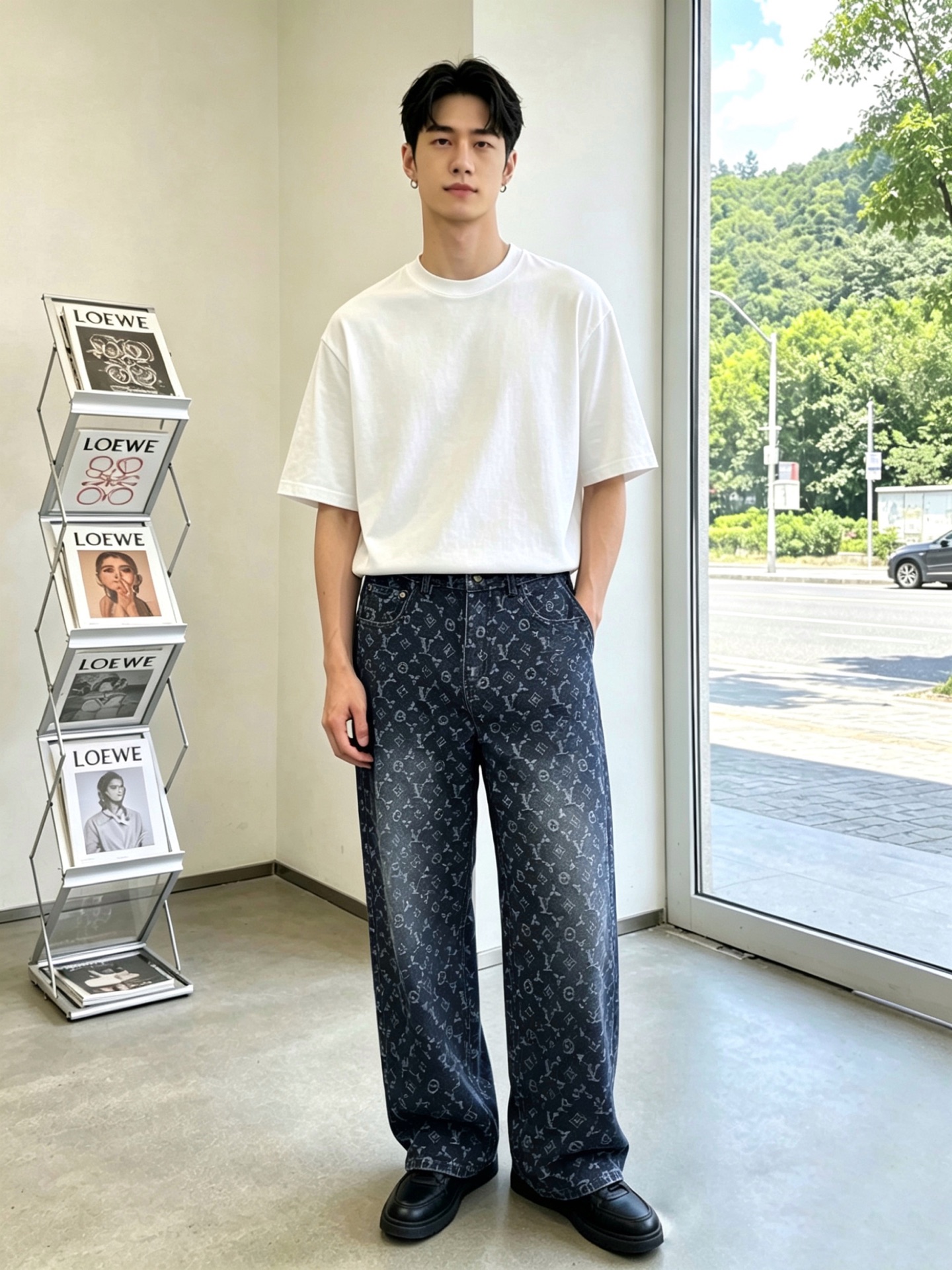 。Louis Vuitton路易威登💥独家专供新款休闲阔腿牛仔裤👖高端版本 专柜定制面料 透气舒适度高，