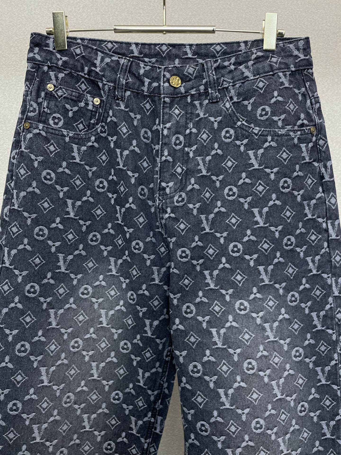 。Louis Vuitton路易威登💥独家专供新款休闲阔腿牛仔裤👖高端版本 专柜定制面料 透气舒适度高，