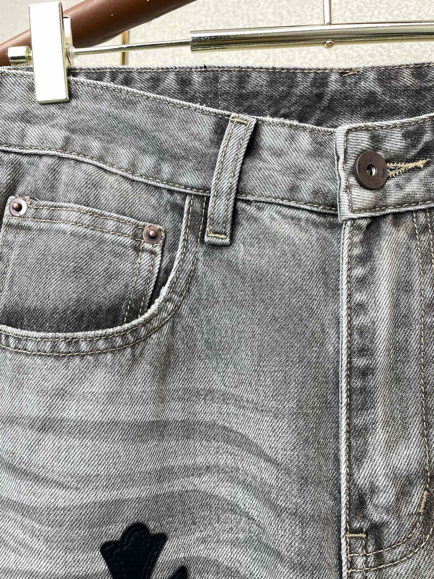 。Chrome hearts克罗心💥独家专供新款休闲阔腿牛仔裤👖高端版本 专柜定制面料 透气舒适度高，细