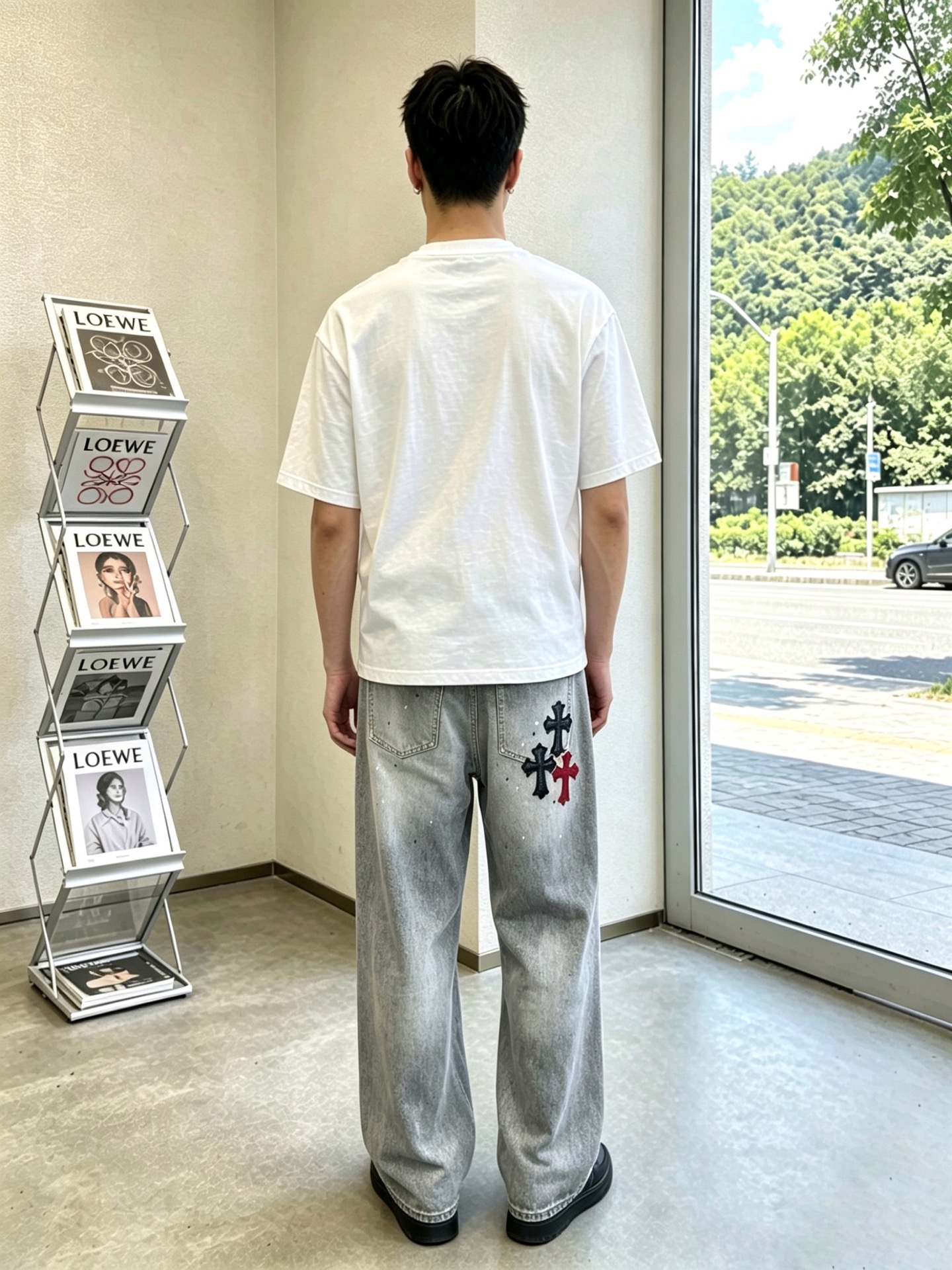 。Chrome hearts克罗心💥独家专供新款休闲阔腿牛仔裤👖高端版本 专柜定制面料 透气舒适度高，细