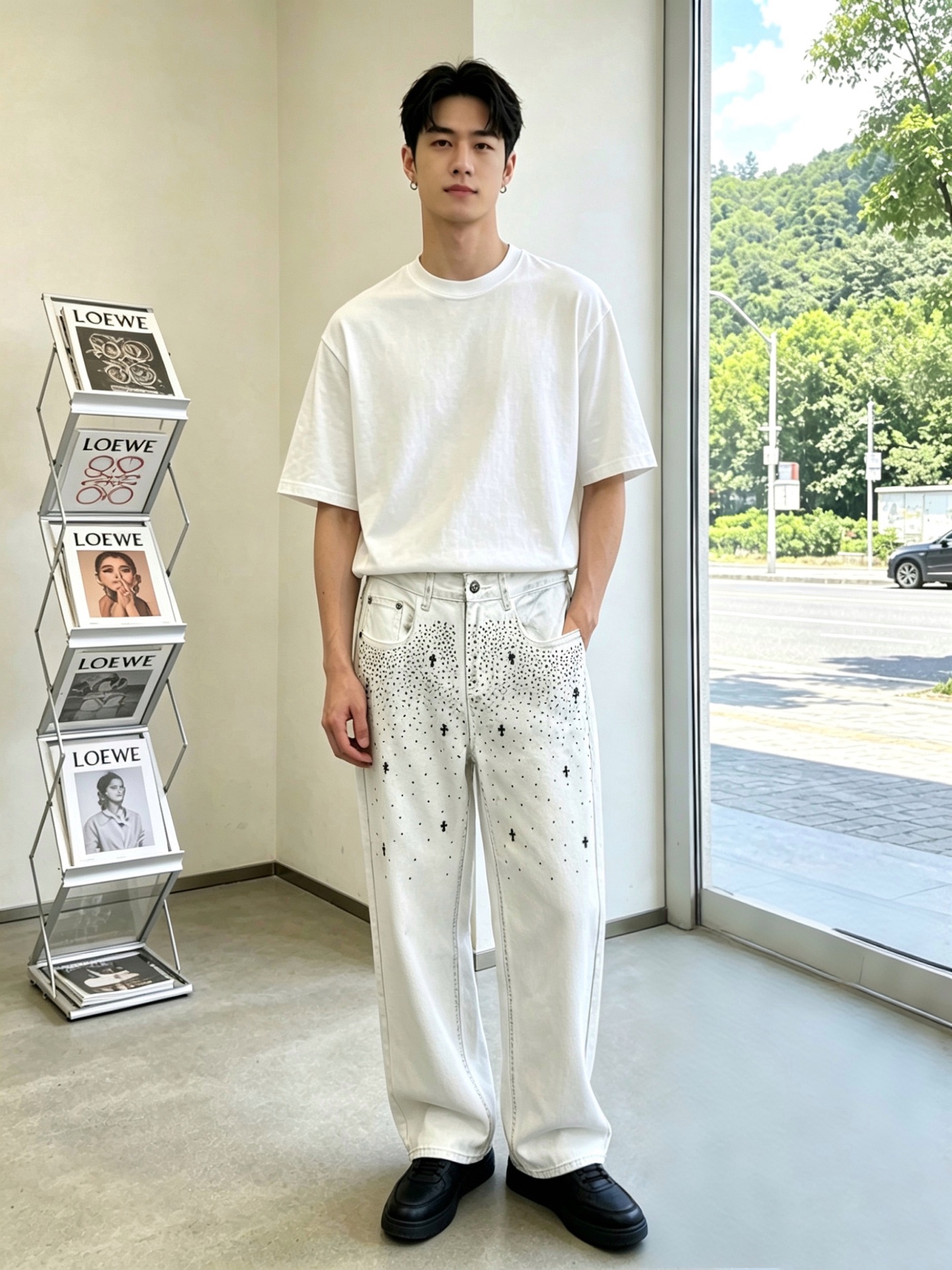 。Chrome hearts克罗心💥独家专供新款休闲阔腿牛仔裤👖高端版本 专柜定制面料 透气舒适度高，细