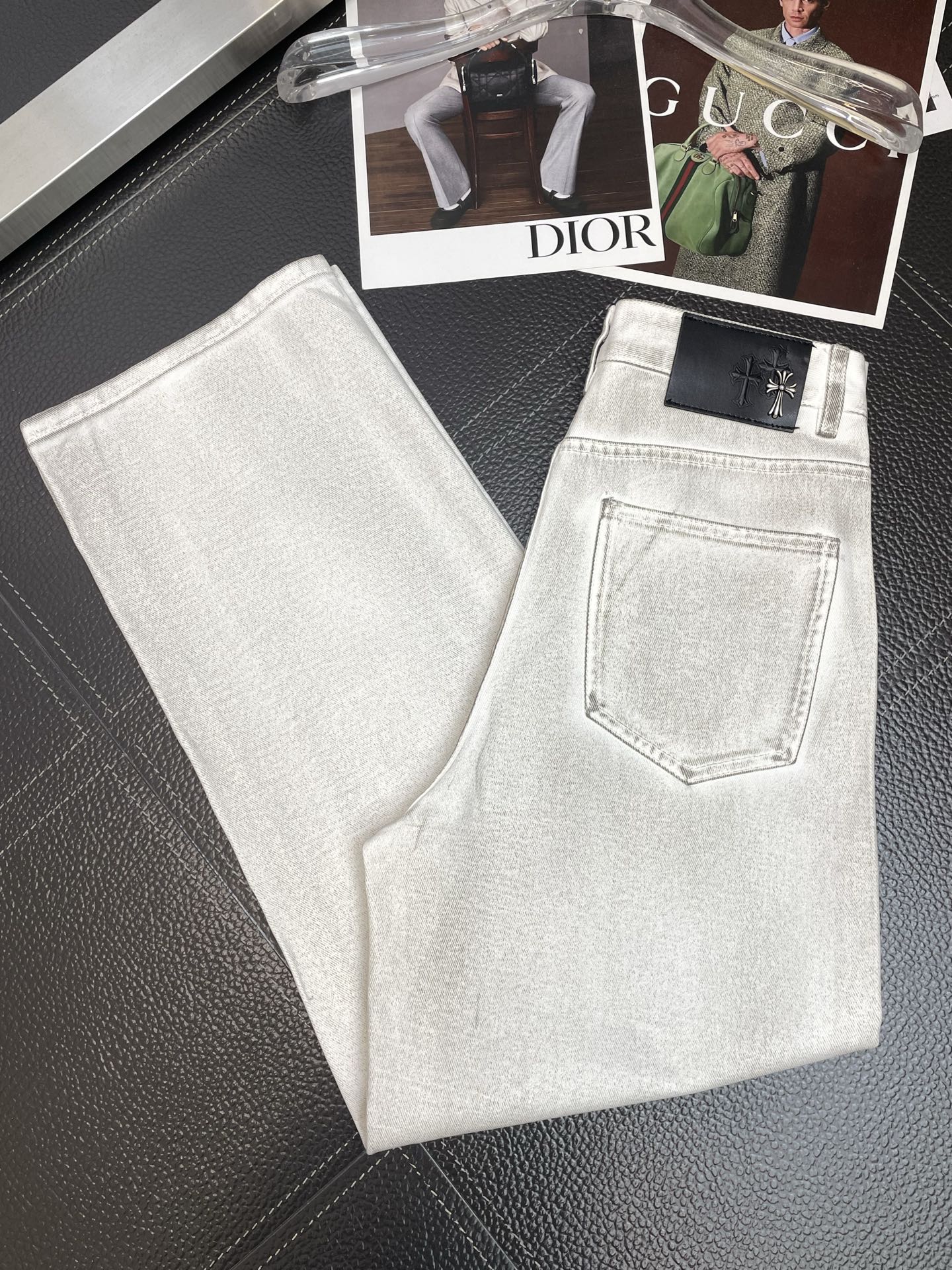 。Chrome hearts克罗心💥独家专供新款休闲阔腿牛仔裤👖高端版本 专柜定制面料 透气舒适度高，细