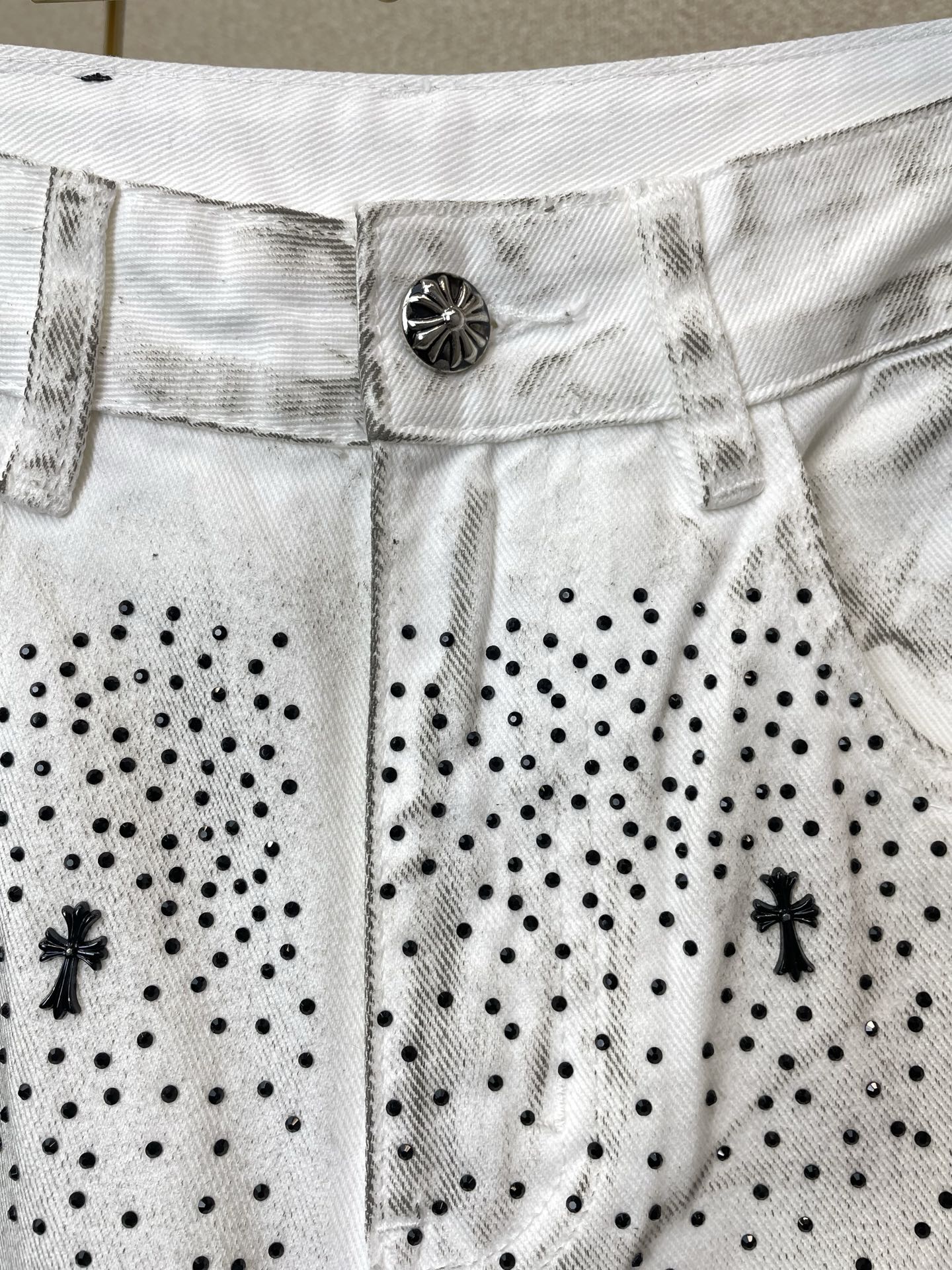 。Chrome hearts克罗心💥独家专供新款休闲阔腿牛仔裤👖高端版本 专柜定制面料 透气舒适度高，细