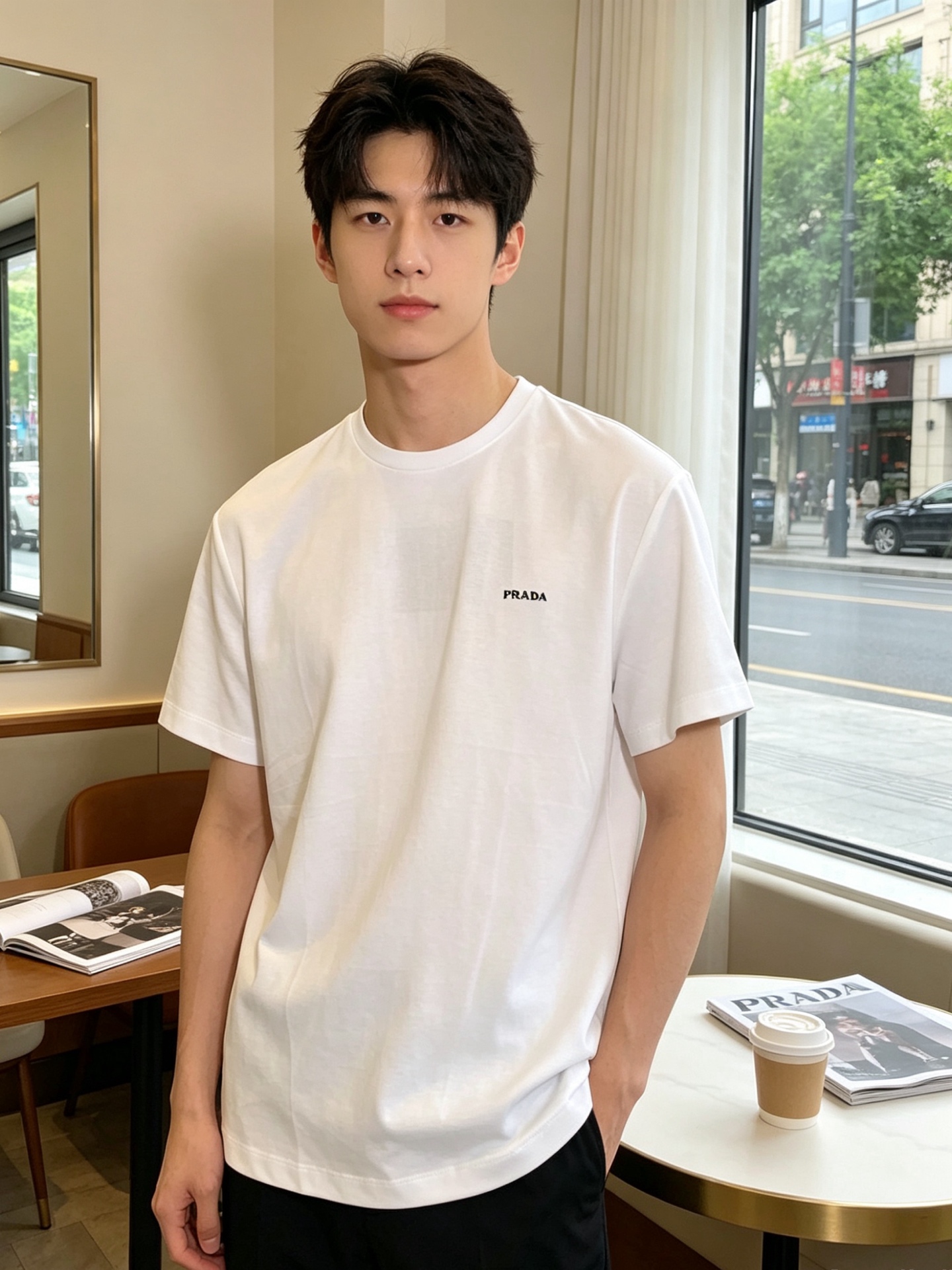 。Prada普拉达💥独家专供新款原单男士休闲短袖 高端定制 高端版本 时尚百搭爆款⚠️⚠️✨✨进口面料 