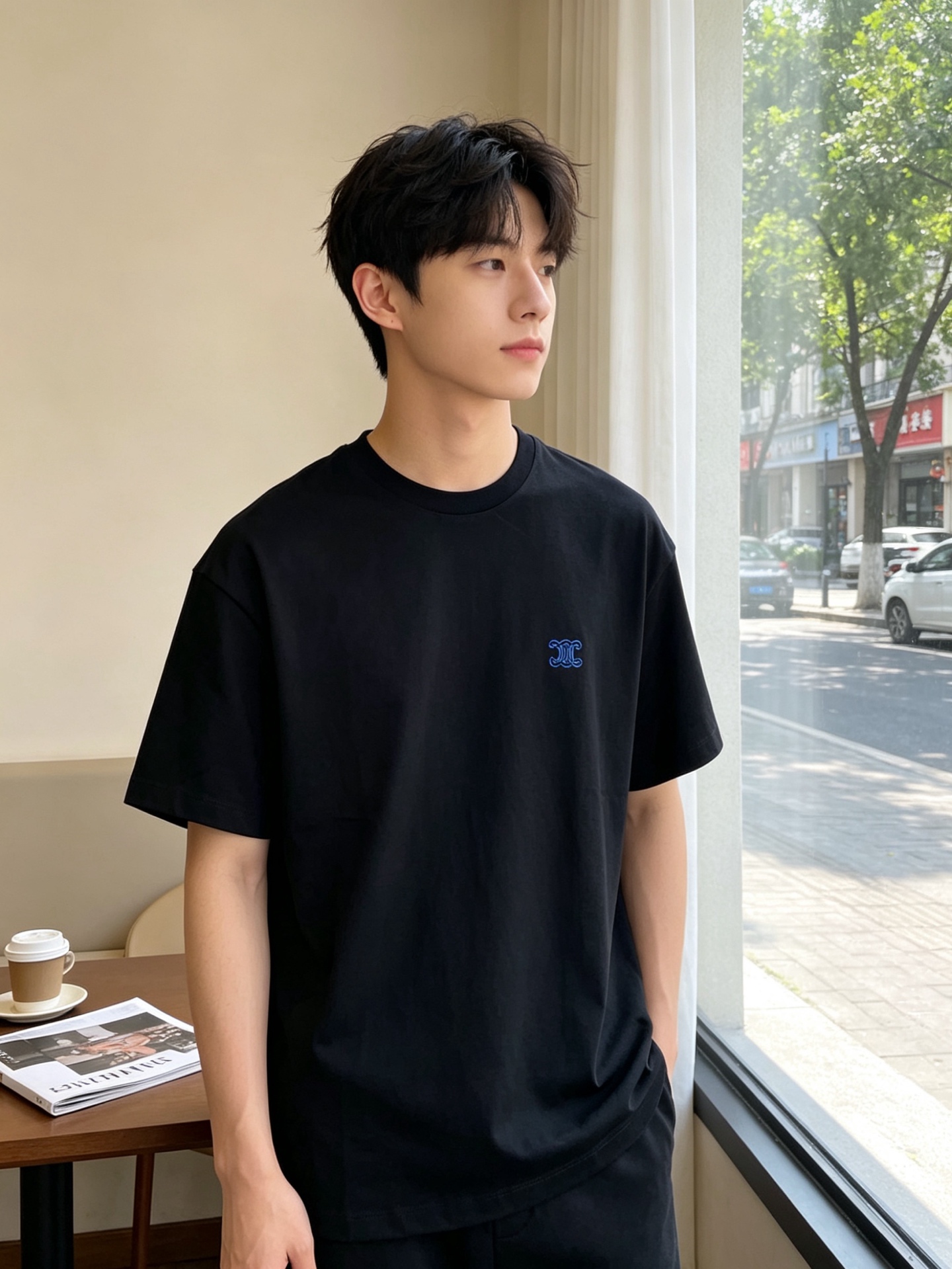 。CELINE赛琳💥独家专供新款原单男士休闲短袖 高端定制 高端版本 时尚百搭爆款⚠️⚠️✨✨进口面料 