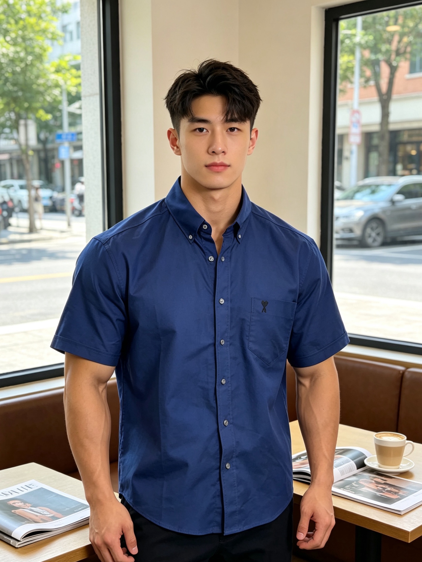 。AMI艾米💥独家专供新款原单男士休闲短袖衬衫 高端定制 高端版本 时尚百搭爆款⚠️⚠️✨✨进口面料 手