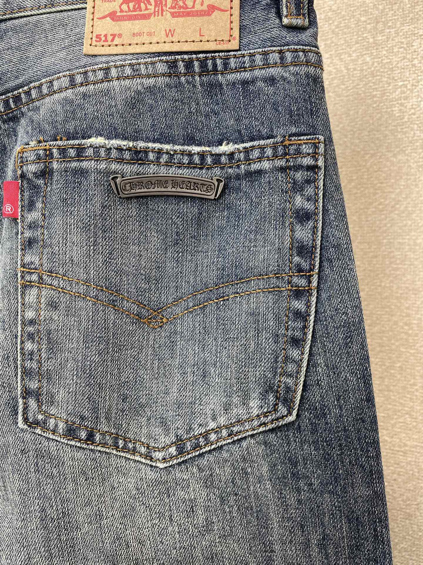 。Chrome hearts克罗心💥独家专供新款休闲阔腿牛仔裤 高端版本！独特设计 专柜定制面料 透气舒