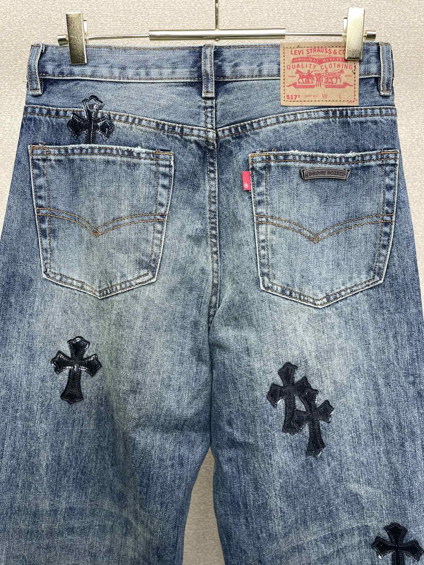 。Chrome hearts克罗心💥独家专供新款休闲阔腿牛仔裤 高端版本！独特设计 专柜定制面料 透气舒