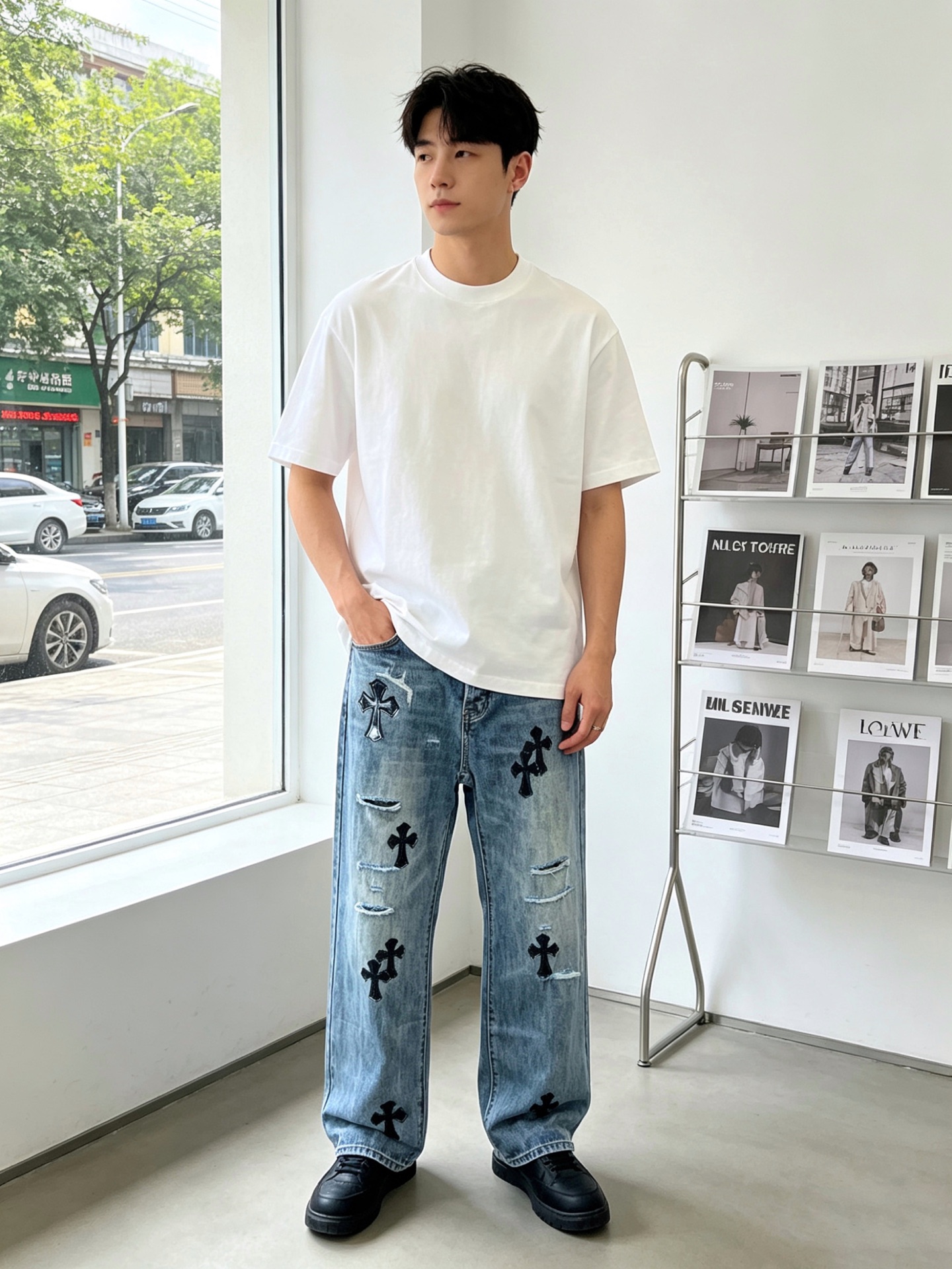 。Chrome hearts克罗心💥独家专供新款休闲阔腿牛仔裤 高端版本！独特设计 专柜定制面料 透气舒