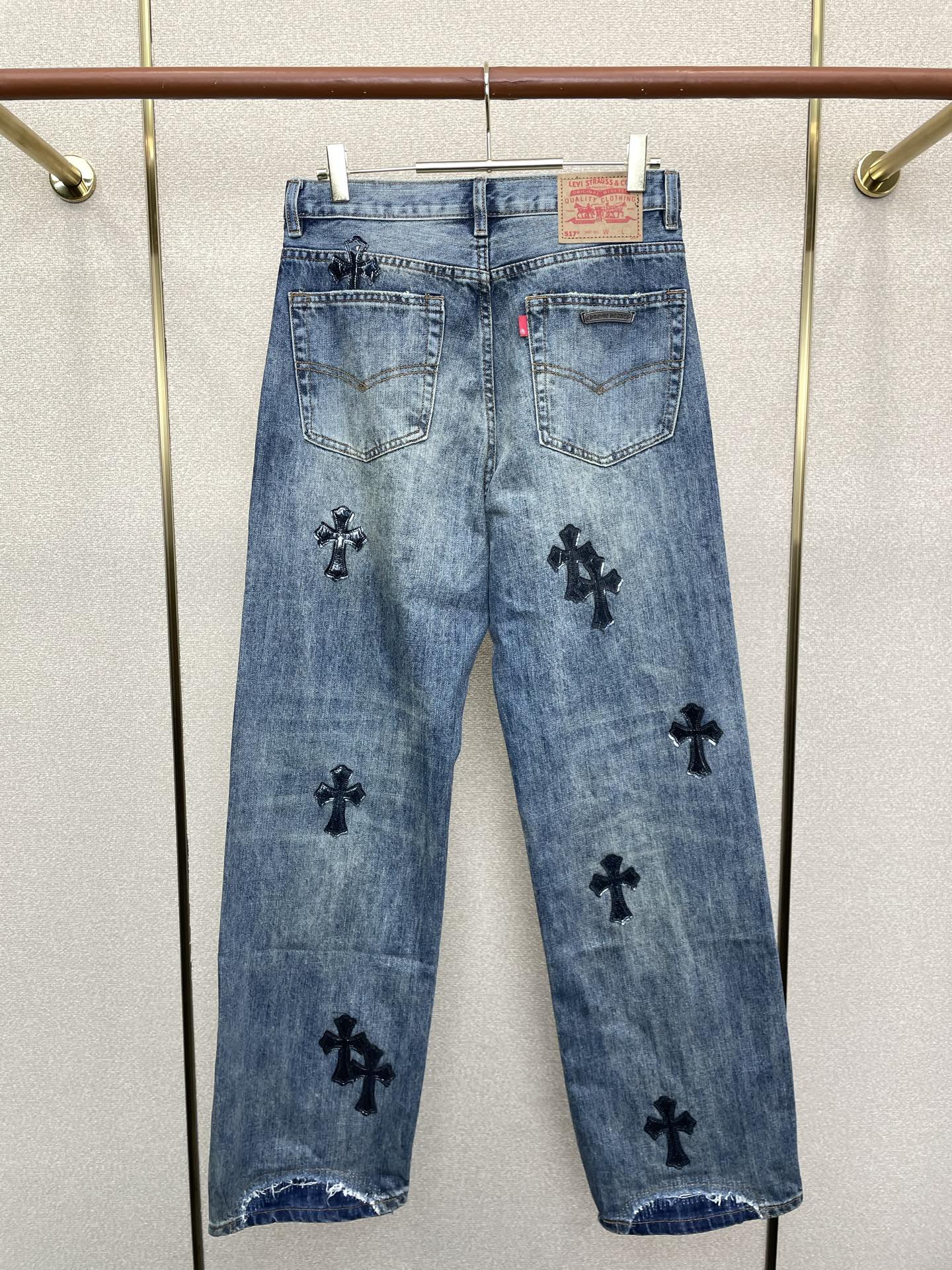 。Chrome hearts克罗心💥独家专供新款休闲阔腿牛仔裤 高端版本！独特设计 专柜定制面料 透气舒